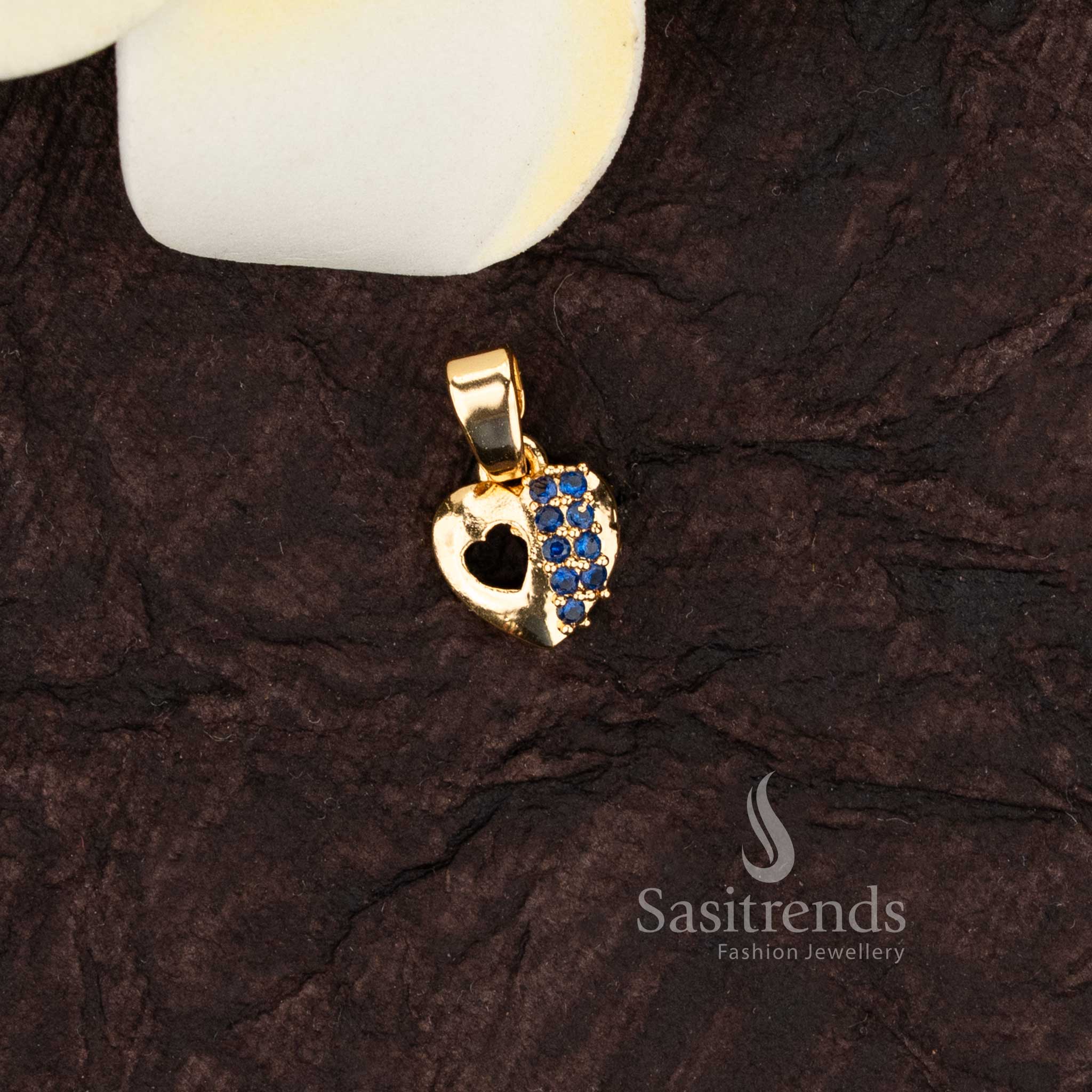 Exquisite 24K Micro Gold Plated American Diamond Circle, Heart, and Oval Designer Pendants - Image 4