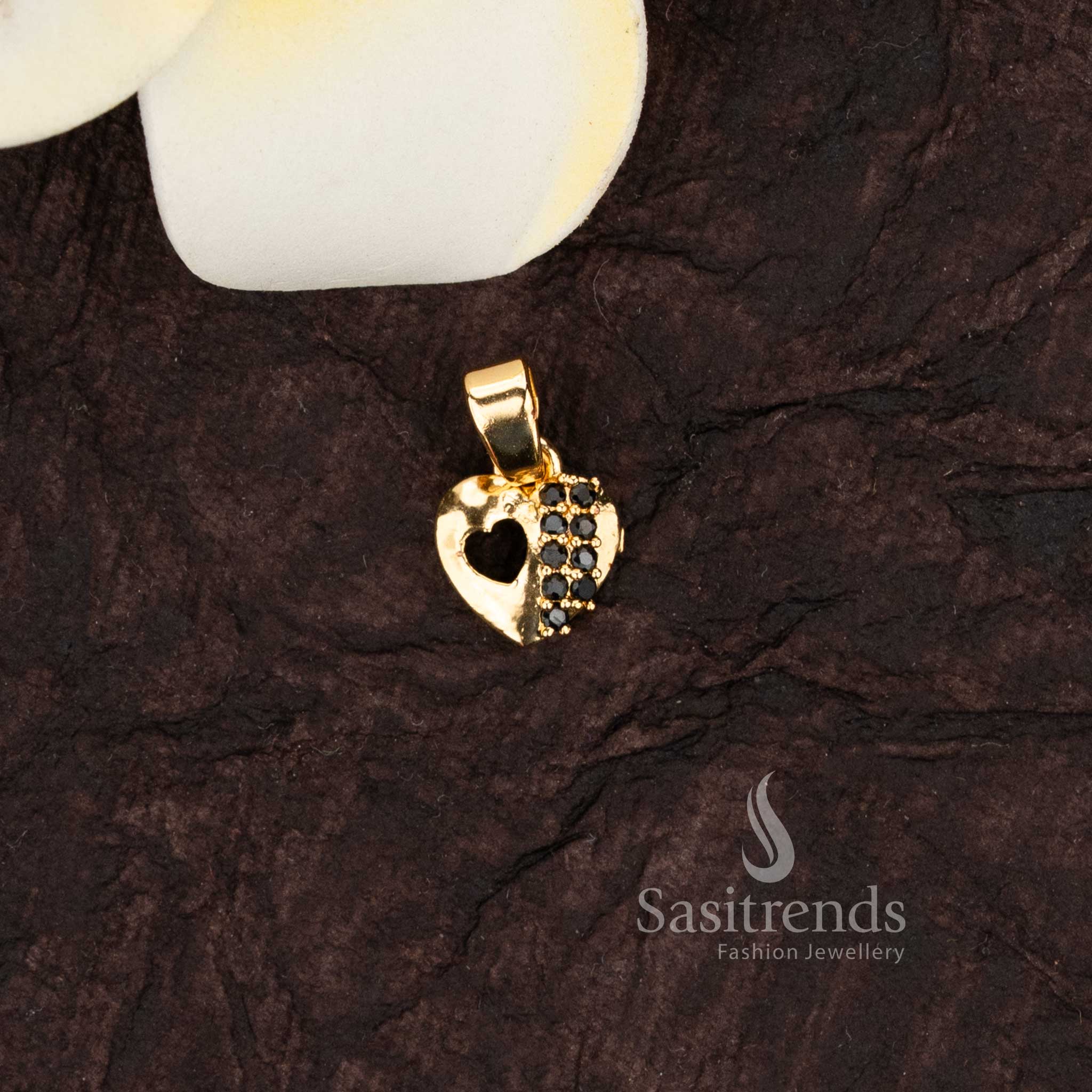 Exquisite 24K Micro Gold Plated American Diamond Circle, Heart, and Oval Designer Pendants - Image 5