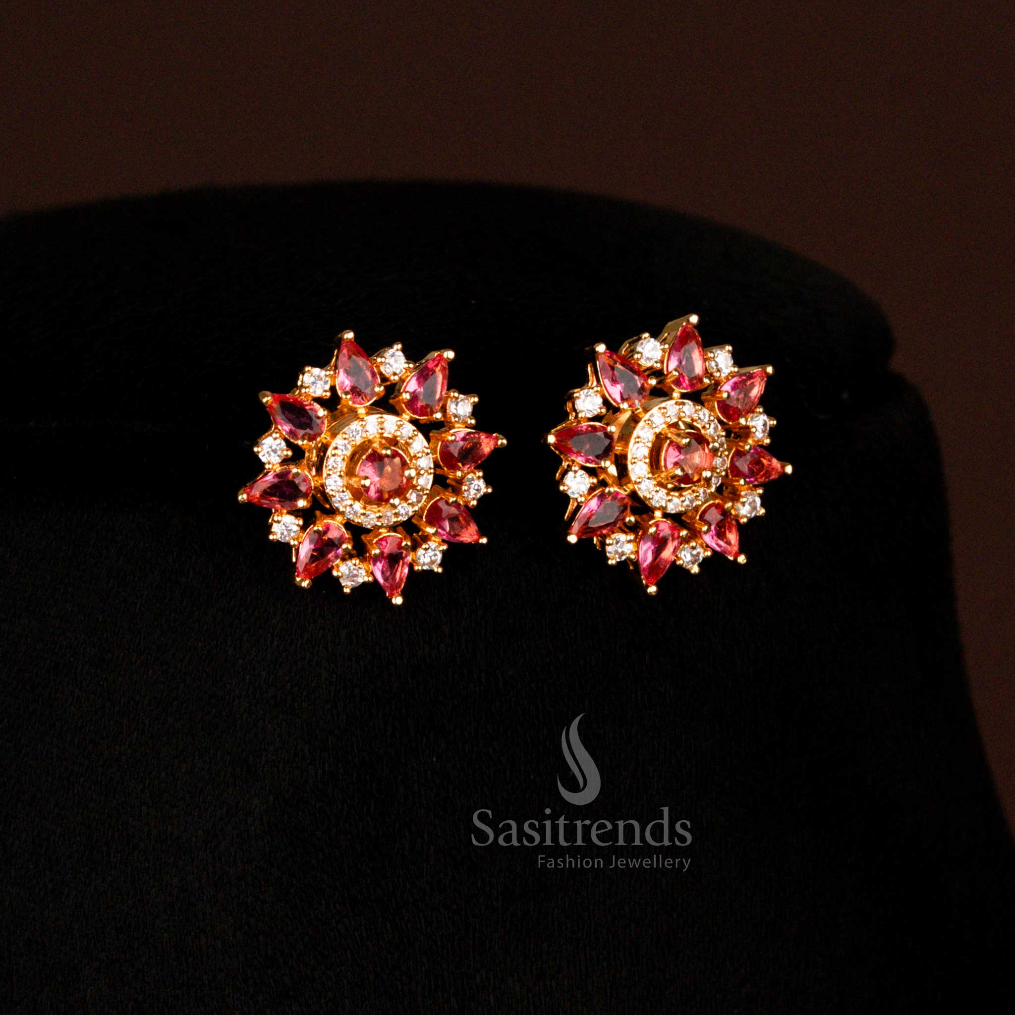 Exquisite One Gram Micro Gold Plated American Diamond Necklace Jewellery Sets Guaranteed - Image 13