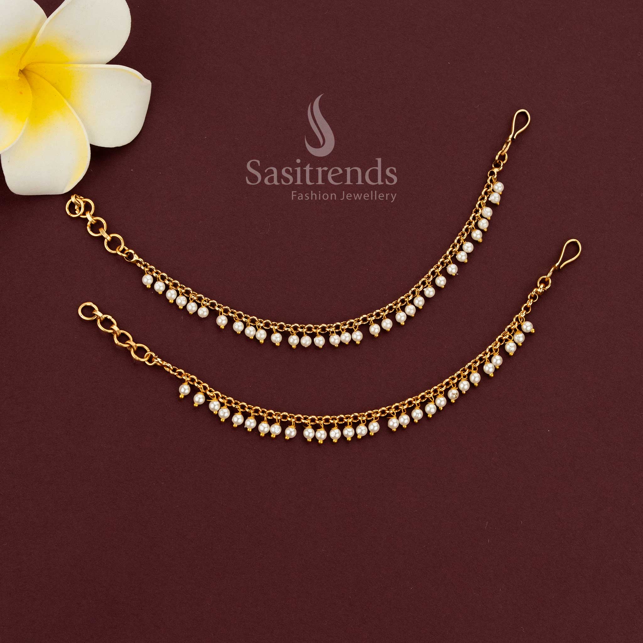 Beautiful Gold Plated Layer Matils With Golden Beads And Pearls Hangings – Perfect for Wedding & Bridal Wears - Sasitrends - Image 9