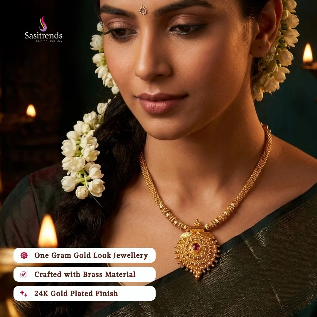 Exquisite Micro Gold Plated Guaranteed Necklace Jewellery For Festivals - Sasitrends - Image 3