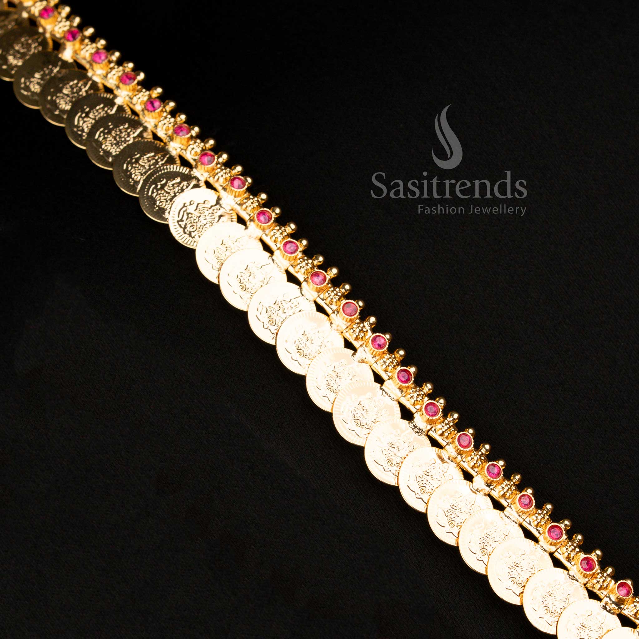 Guaranteed One Gram Micro Gold Plated Kerala Necklace Jewellery | Mango & Lakshmi Coin - Image 14