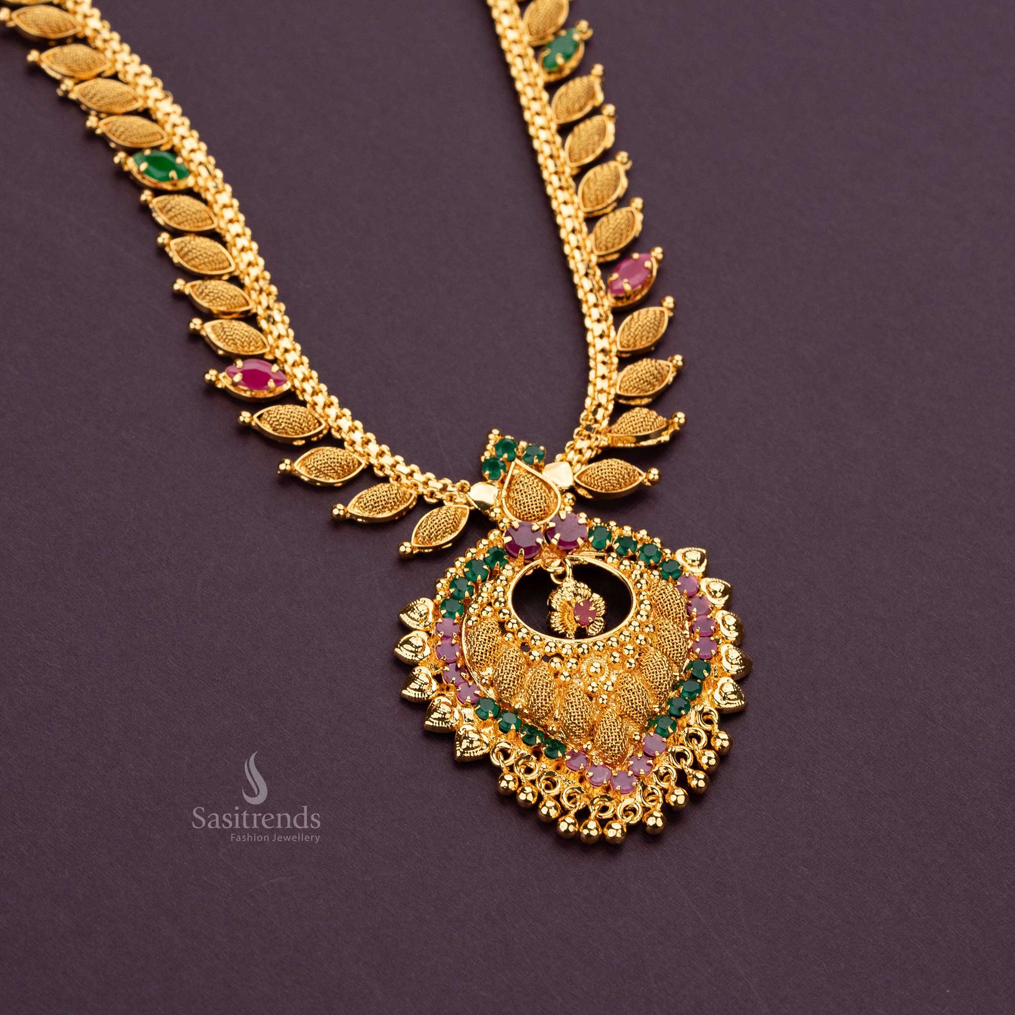 Grand One Gram Micro Gold Plated Long Haram Pendant Necklace - Sasitrends - Image 3
