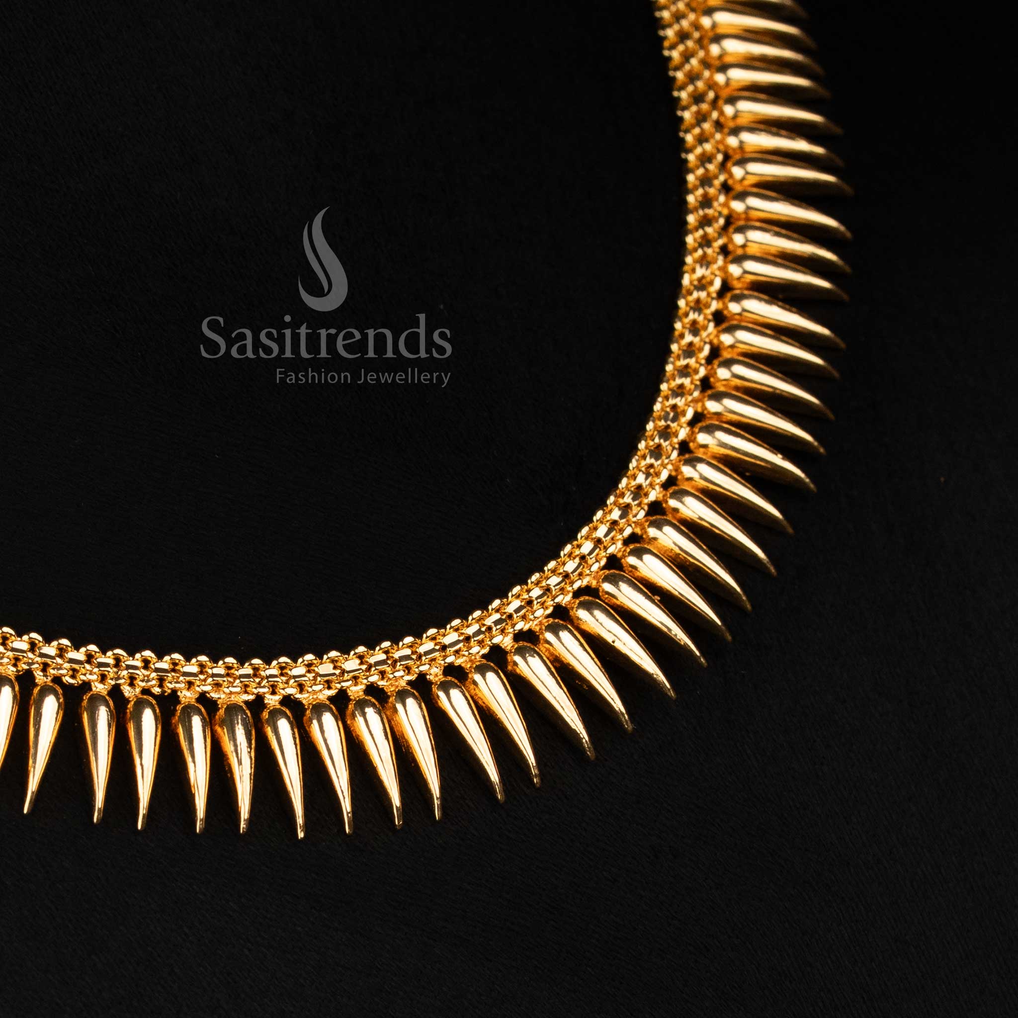 Guaranteed 24K Micro Gold Plated Mullapoo Necklace | Kerala Traditional Onam Jewellery - Image 3