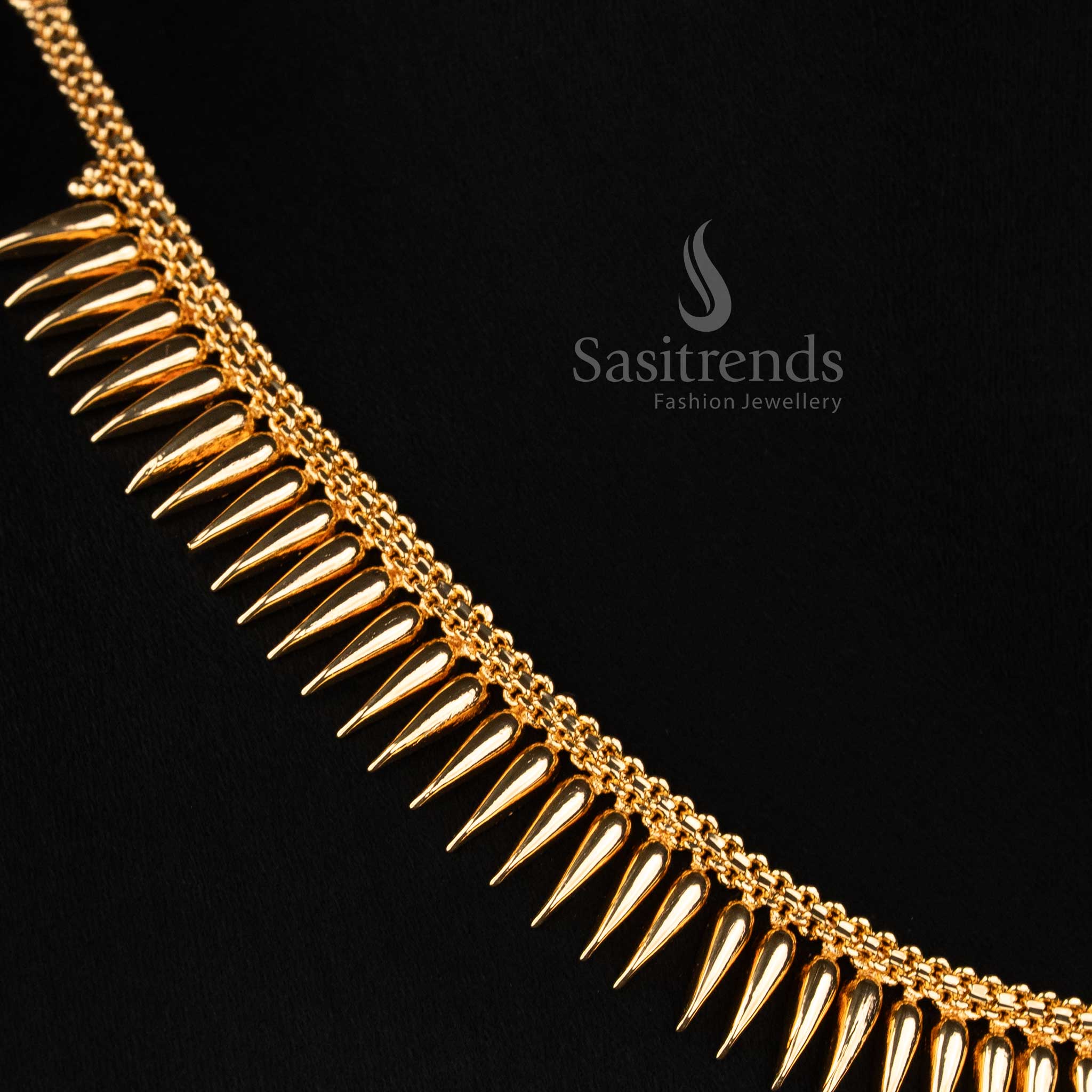 Guaranteed 24K Micro Gold Plated Mullapoo Necklace | Kerala Traditional Onam Jewellery - Image 4