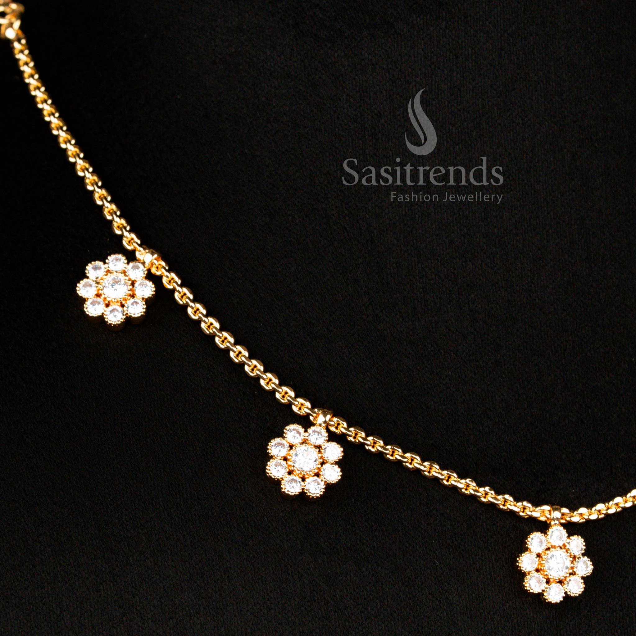 Collection Of Guaranteed Impon Addigai Micro Gold Plated Round & Floral AD Stone Necklace – Sasitrends - Image 13