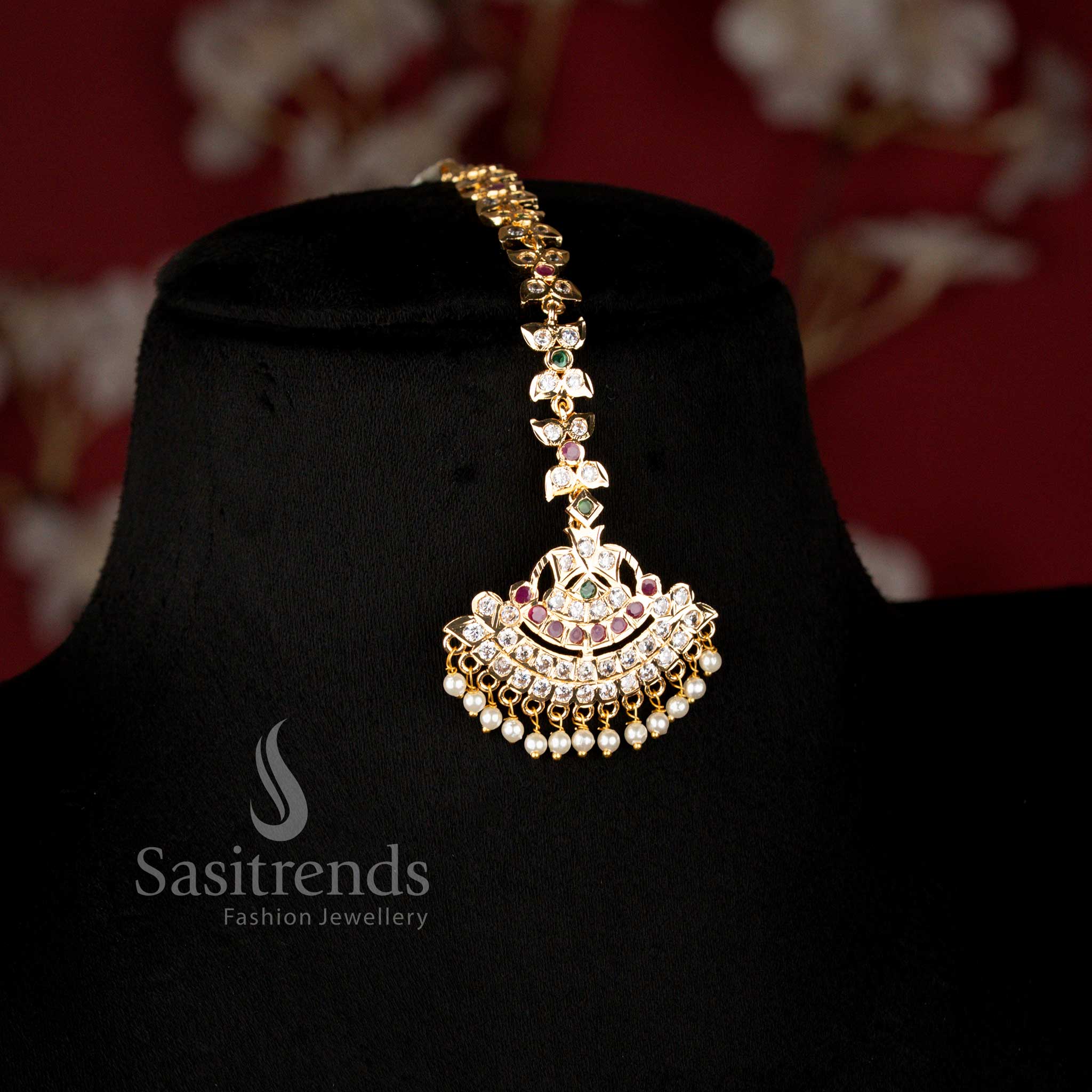 Guaranteed Impon Micro Gold Plated Traditional Mango Addigai Short & Long Bridal Necklace Set with Tikka for Wedding Wear - Sasitrends - Image 13