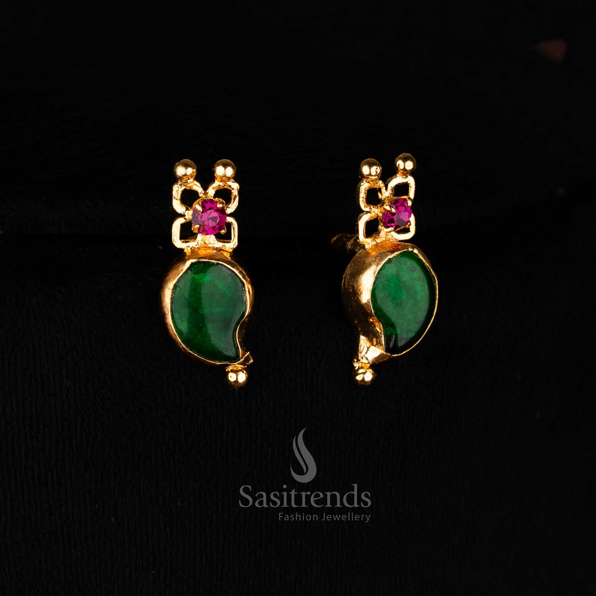 Sasitrends - One Gram Micro Gold Plated Kerala Palakka, Mango, Nagapadam Choker Necklace Jewellery Set - Image 12
