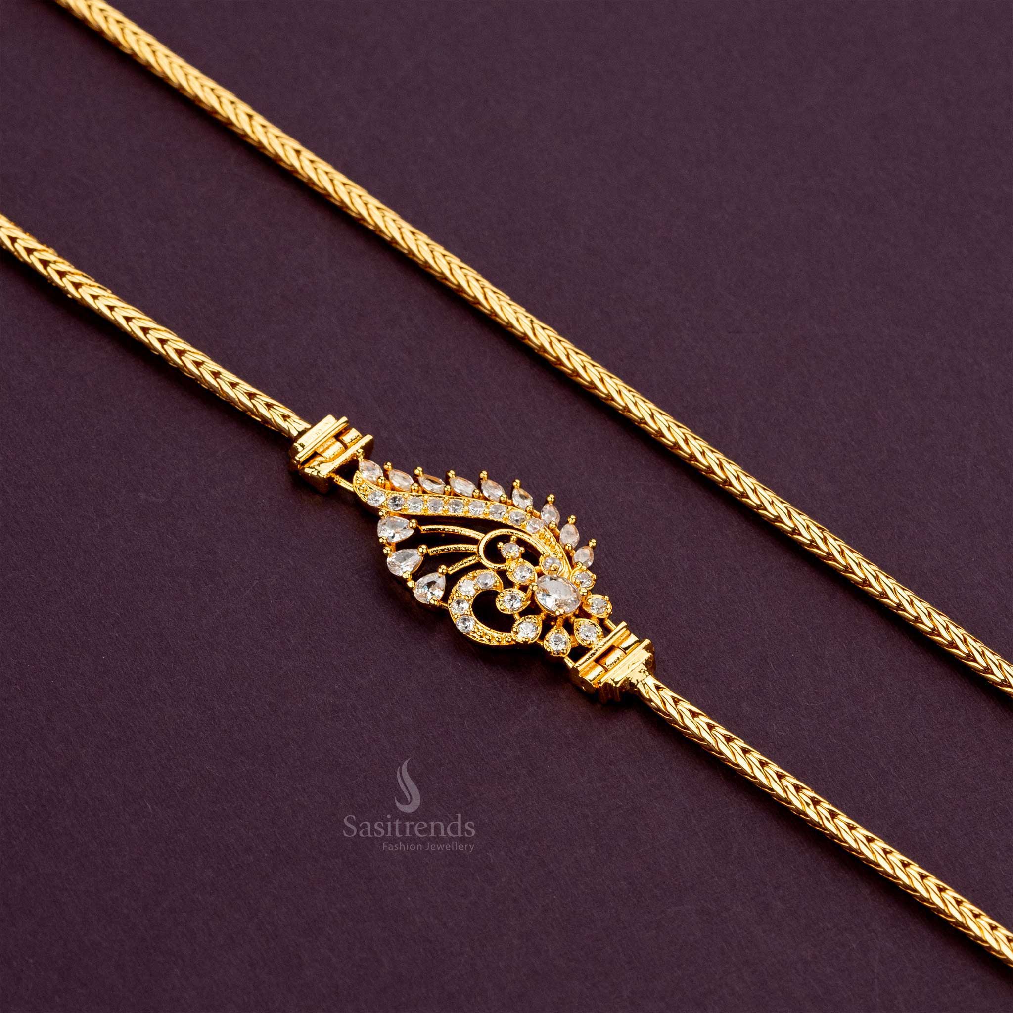 Latest Micro Gold Plated Mugappu Thali Chain Online - Sasitrends - Image 6