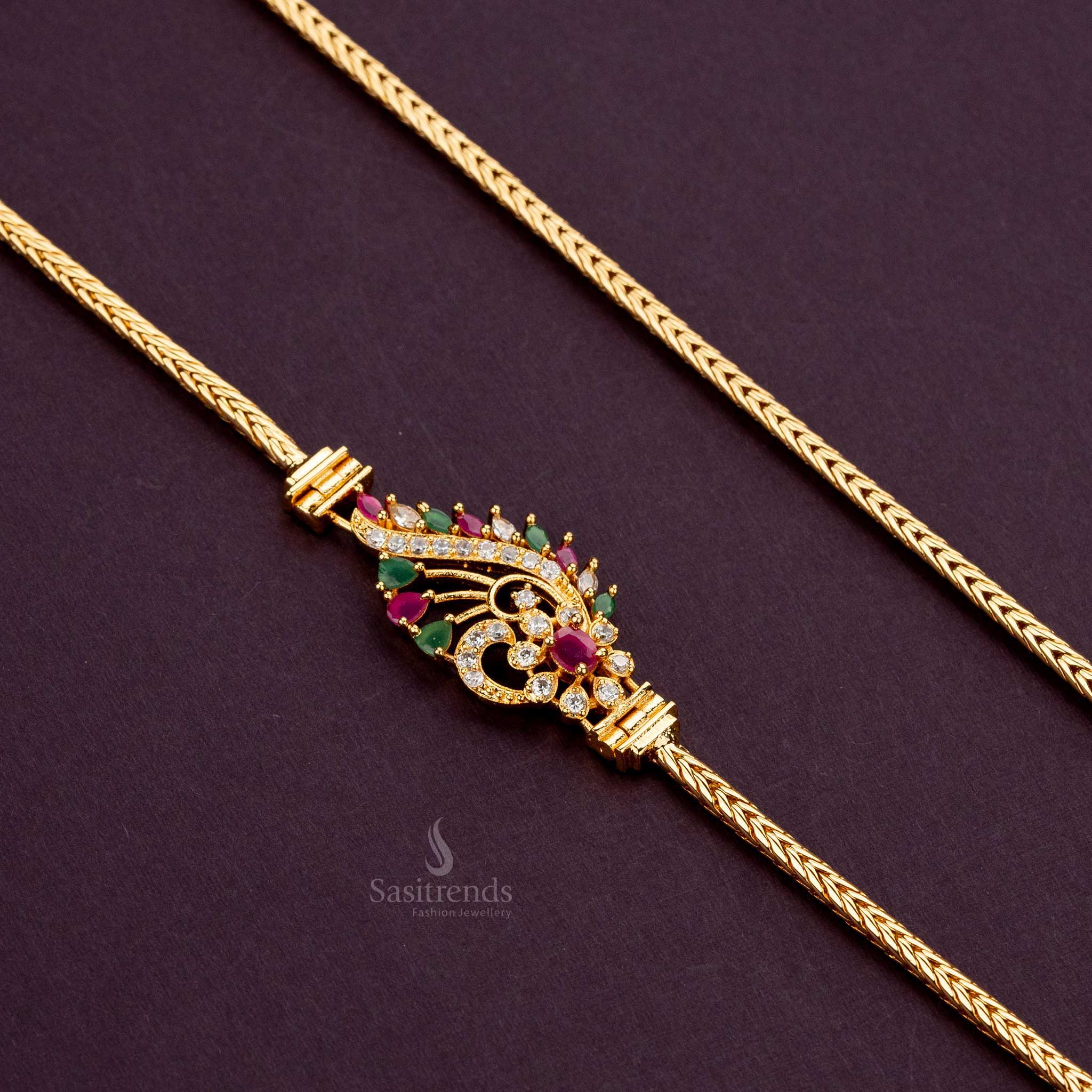 Latest Micro Gold Plated Mugappu Thali Chain Online - Sasitrends - Image 7
