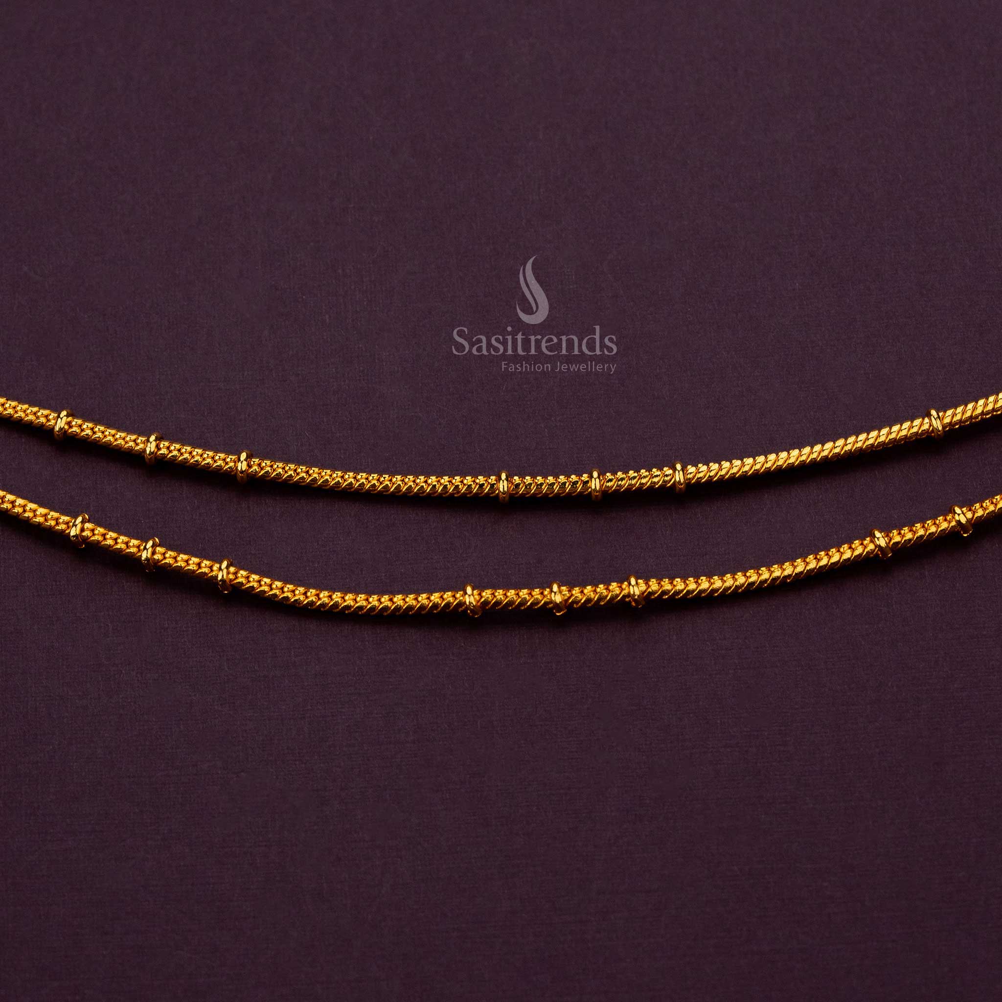 Guaranteed Everyday Wear Micro Gold Plated Plain Anklets - Sasitrends - Image 2