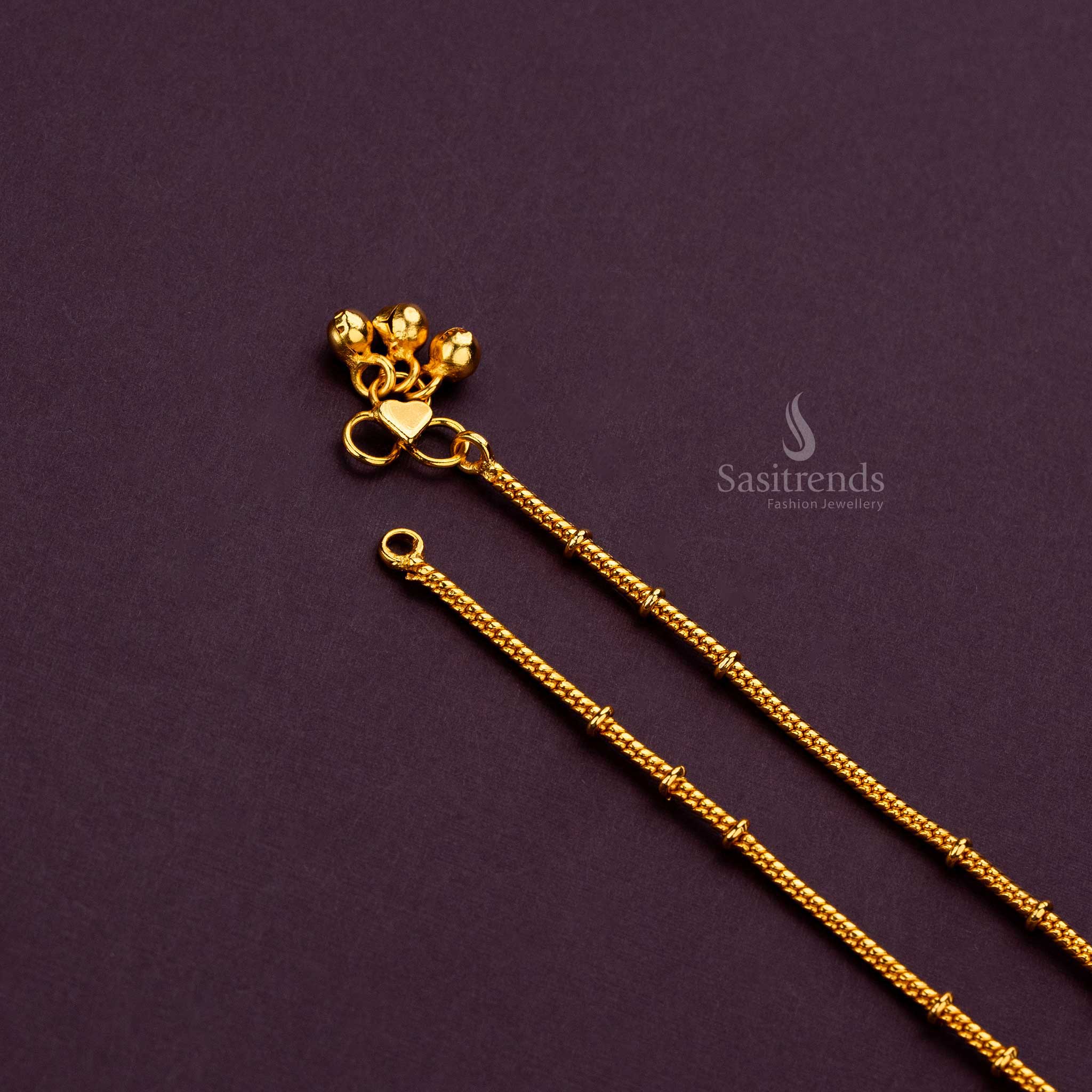 Guaranteed Everyday Wear Micro Gold Plated Plain Anklets - Sasitrends - Image 3