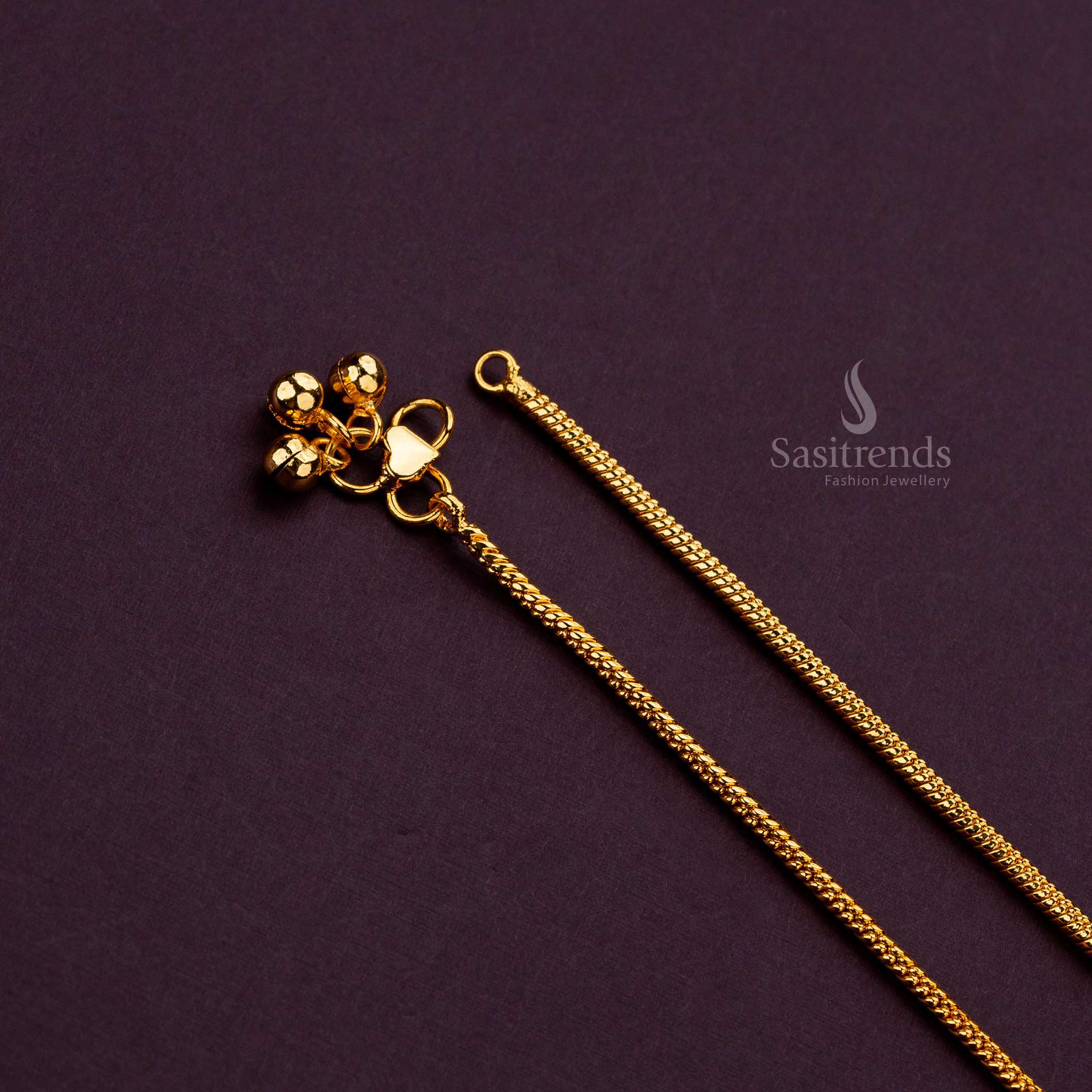 Timeless Elegance Micro Gold Plated Thin Trendy Anklets - Sasitrends - Image 3