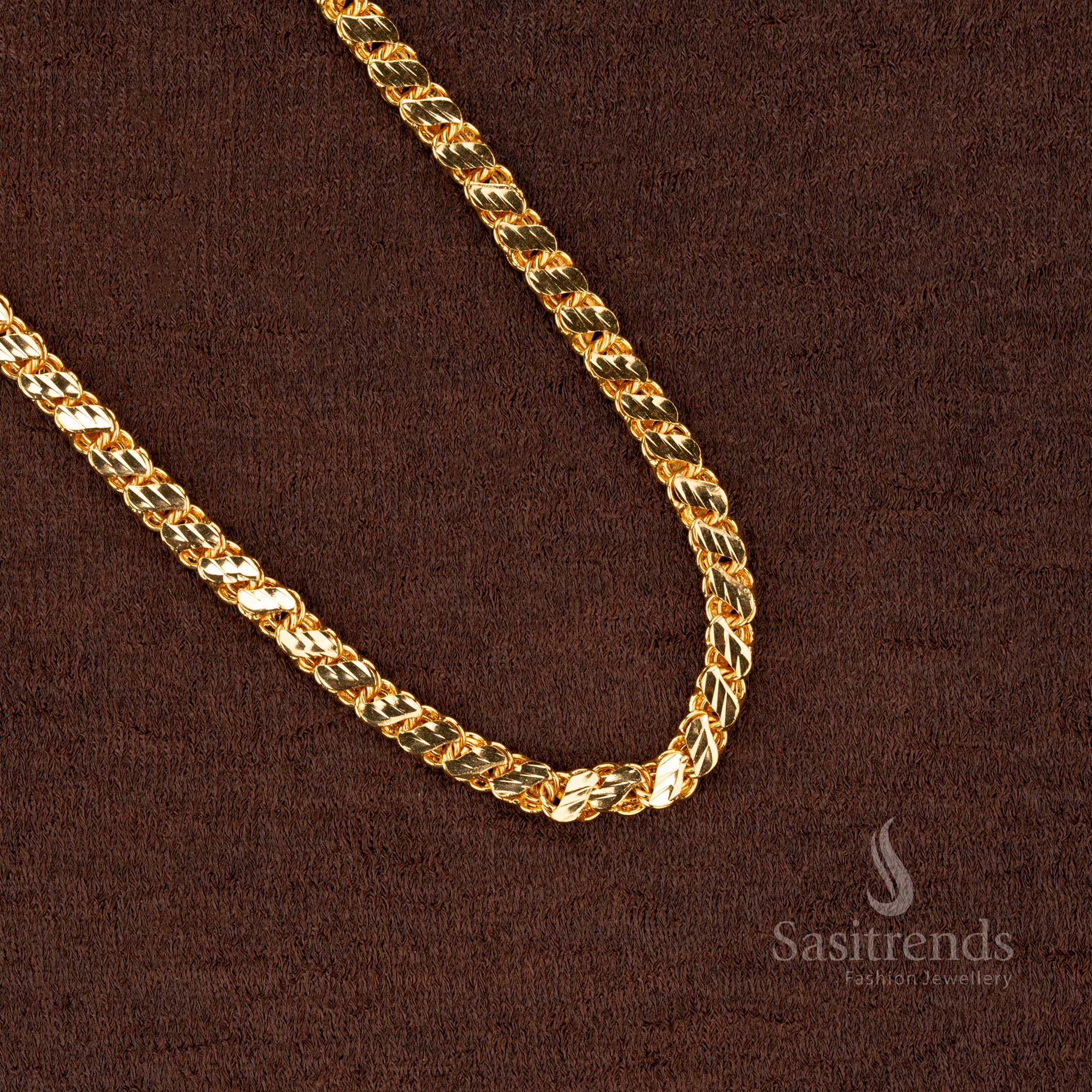 Guaranteed Micro Gold Plated Designer Chain with 4 Intricate Designs - Sasitrends - Image 18