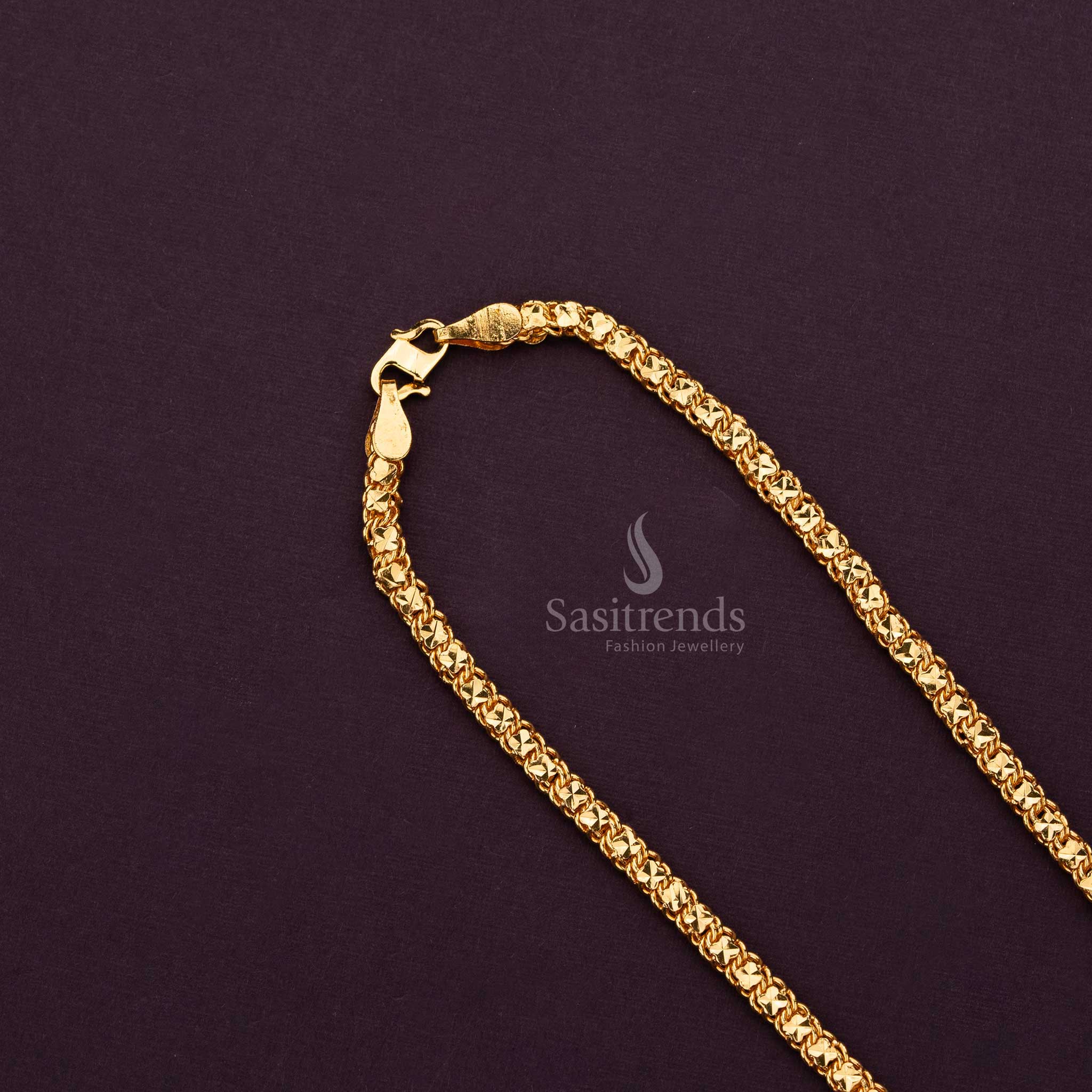 Guaranteed Micro Gold Plated Designer Chain with 4 Intricate Designs - Sasitrends - Image 5