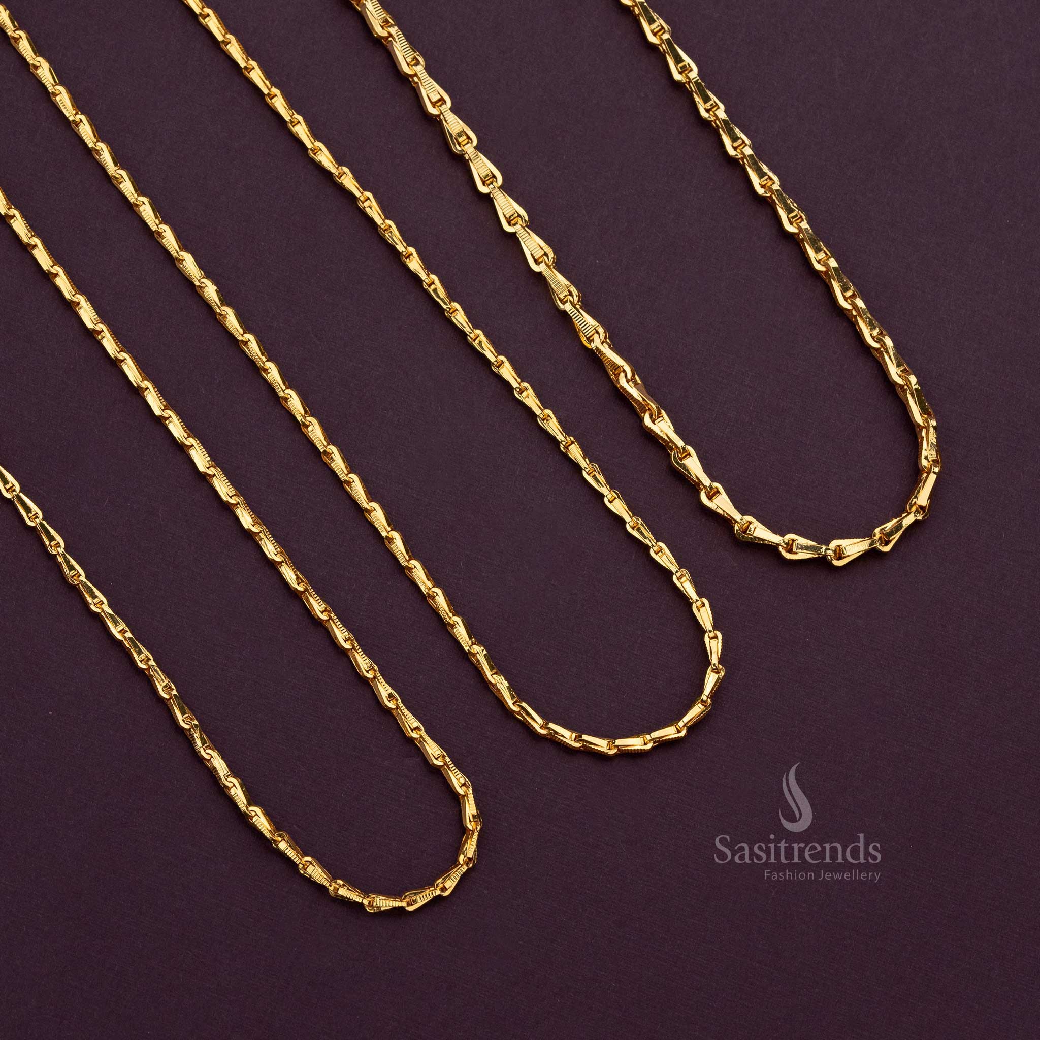 Guaranteed Micro Gold Plated Wheat (Gothumai) Chain | Available in Thin, Medium, Thick - Sasitrends - Image 3