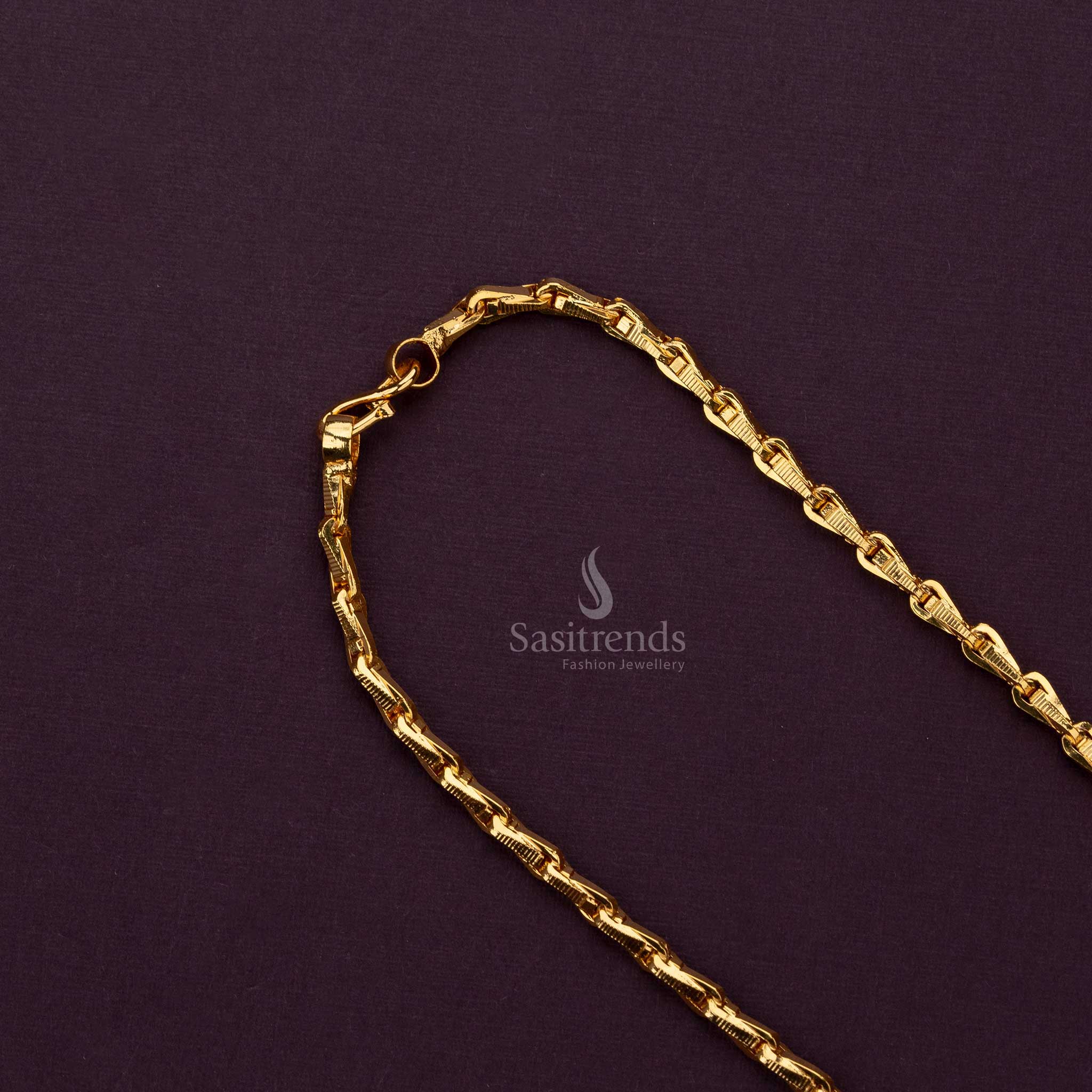 Guaranteed Micro Gold Plated Wheat (Gothumai) Chain | Available in Thin, Medium, Thick - Sasitrends - Image 7