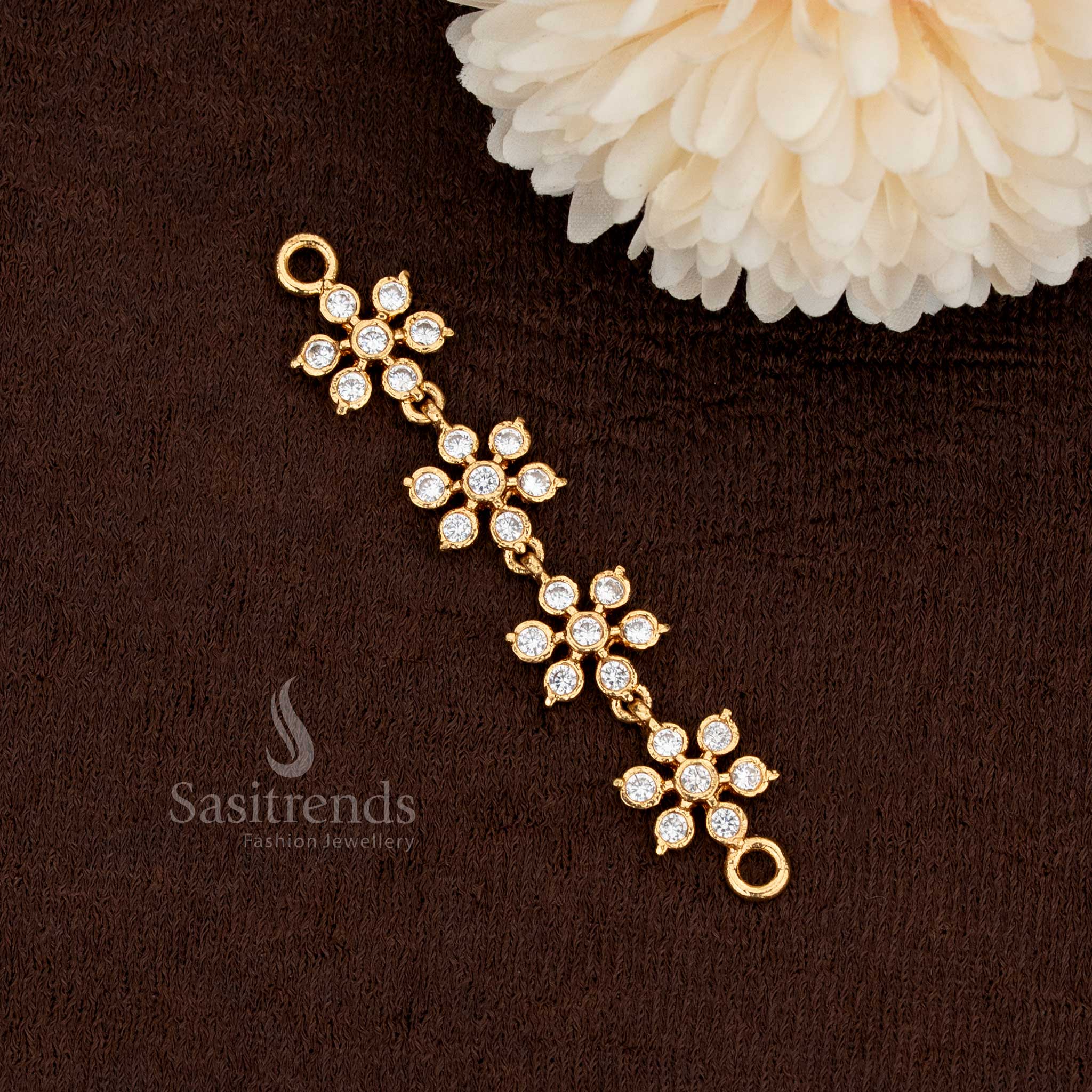 Beautiful Impon Addigai Micro Gold Plated Panchaloha Mugappu Pendant – 3 Floral Designs - Sasitrends - Image 2