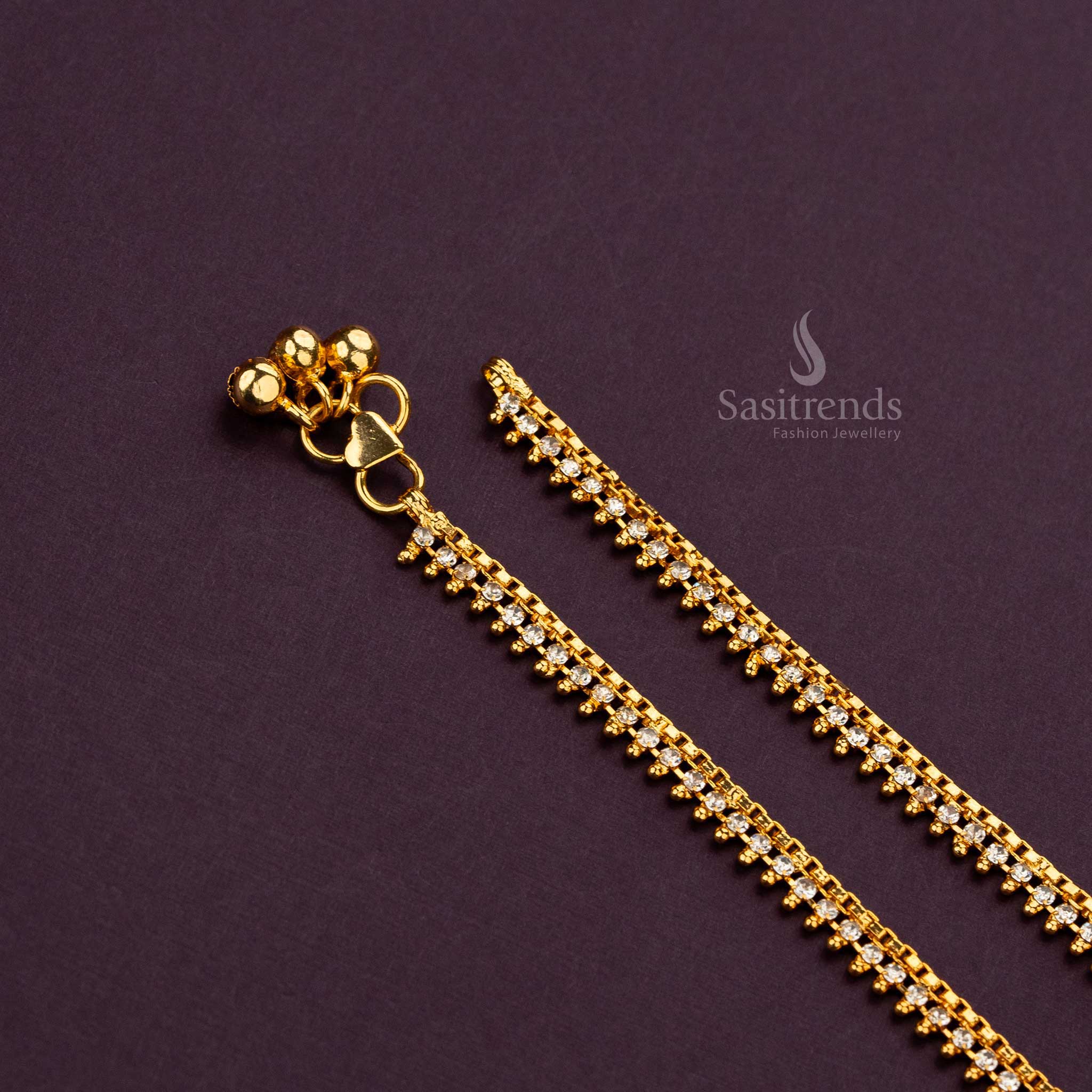 Exquisite Micro Gold Plated Stone Stud Anklets - Sasitrends - Image 6