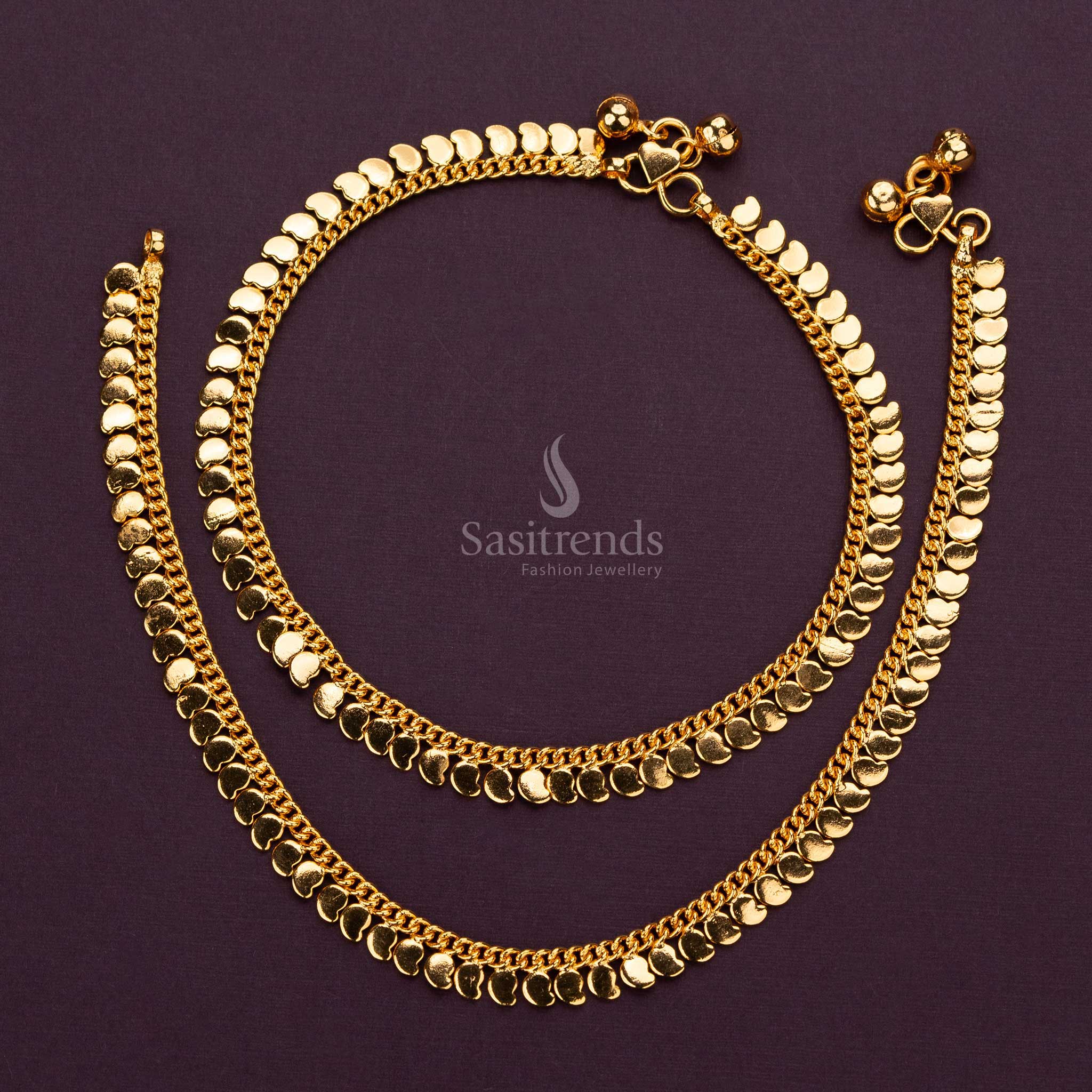 Latest Micro Gold Plated Mango Pattern Anklets for Women - Sasitrends