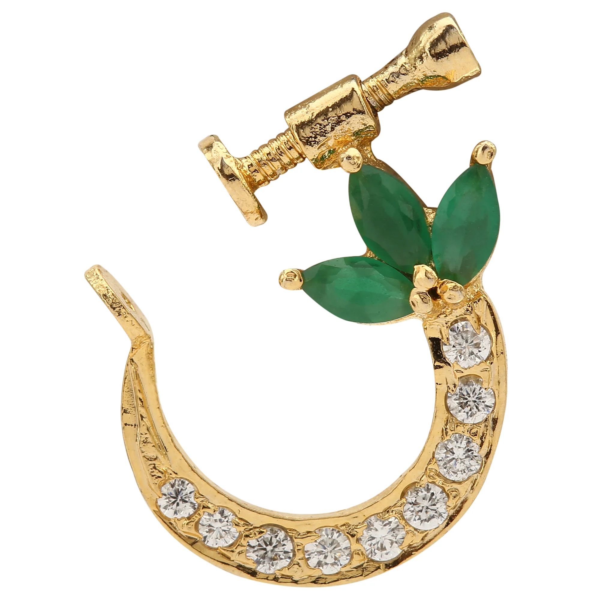 Gold Plated Leaf Nose Pin - Sasitrends - Image 3