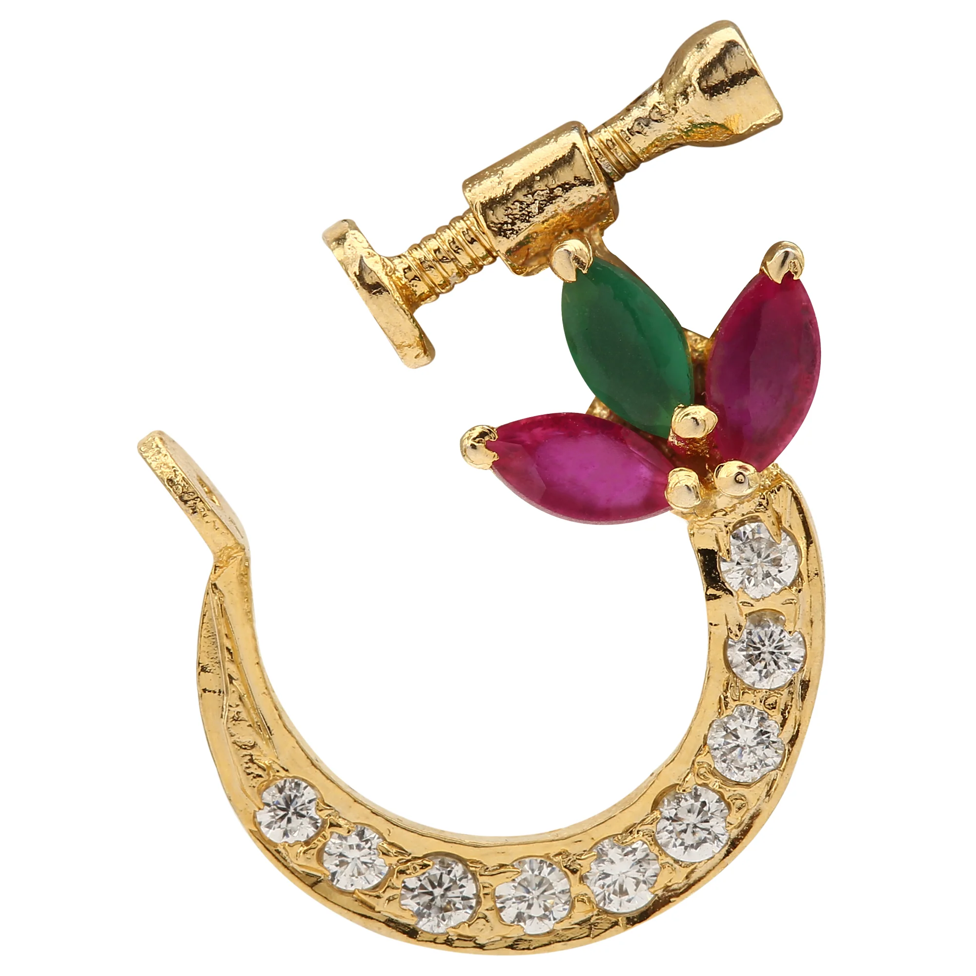 Gold Plated Leaf Nose Pin - Sasitrends - Image 4