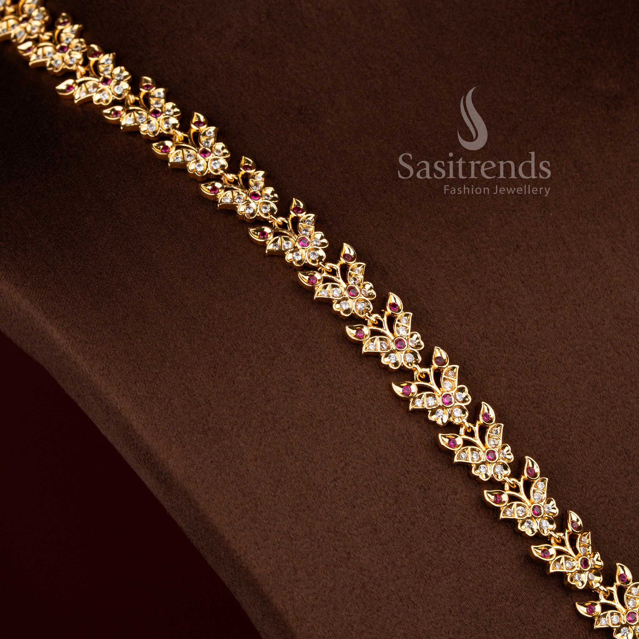 Magnificent Micro Gold Plated Crescent Garuda Eagle Motif Butterfly Chain Long Haram Necklace Set - Guaranteed - Image 6