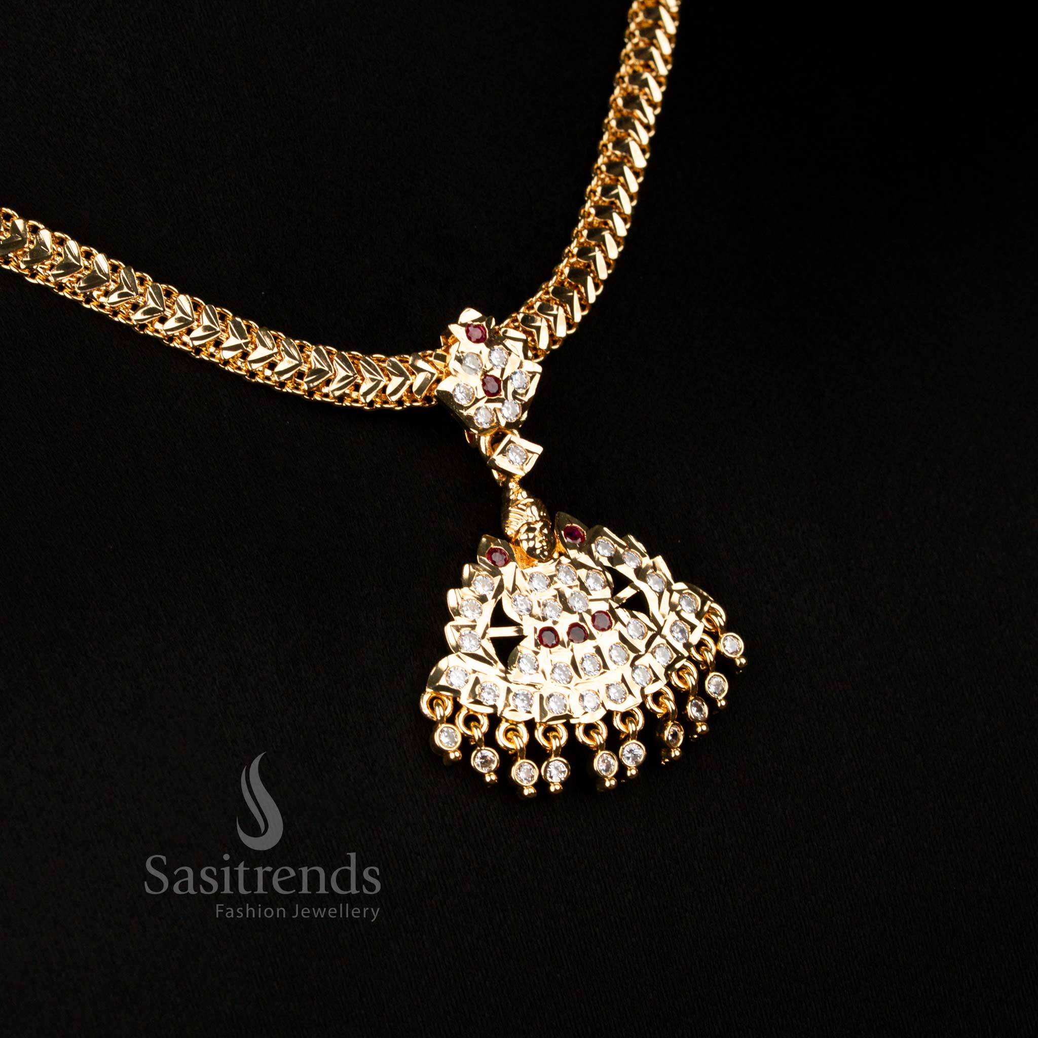 Traditional Impon Micro Gold Plated Attigai Necklace Chain Collection for Grand Festive Occasions - Image 13
