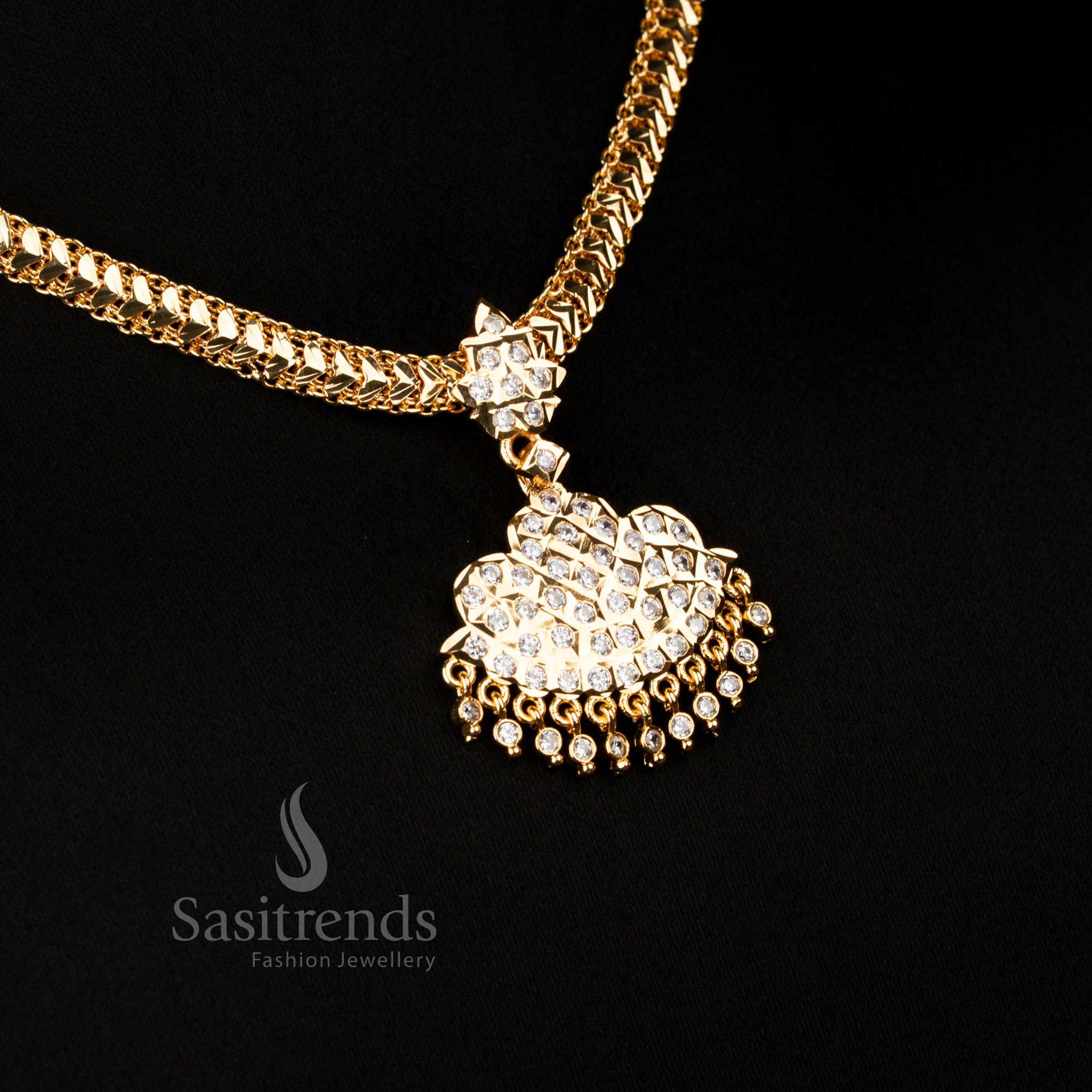 Traditional Impon Micro Gold Plated Attigai Necklace Chain Collection for Grand Festive Occasions - Image 17
