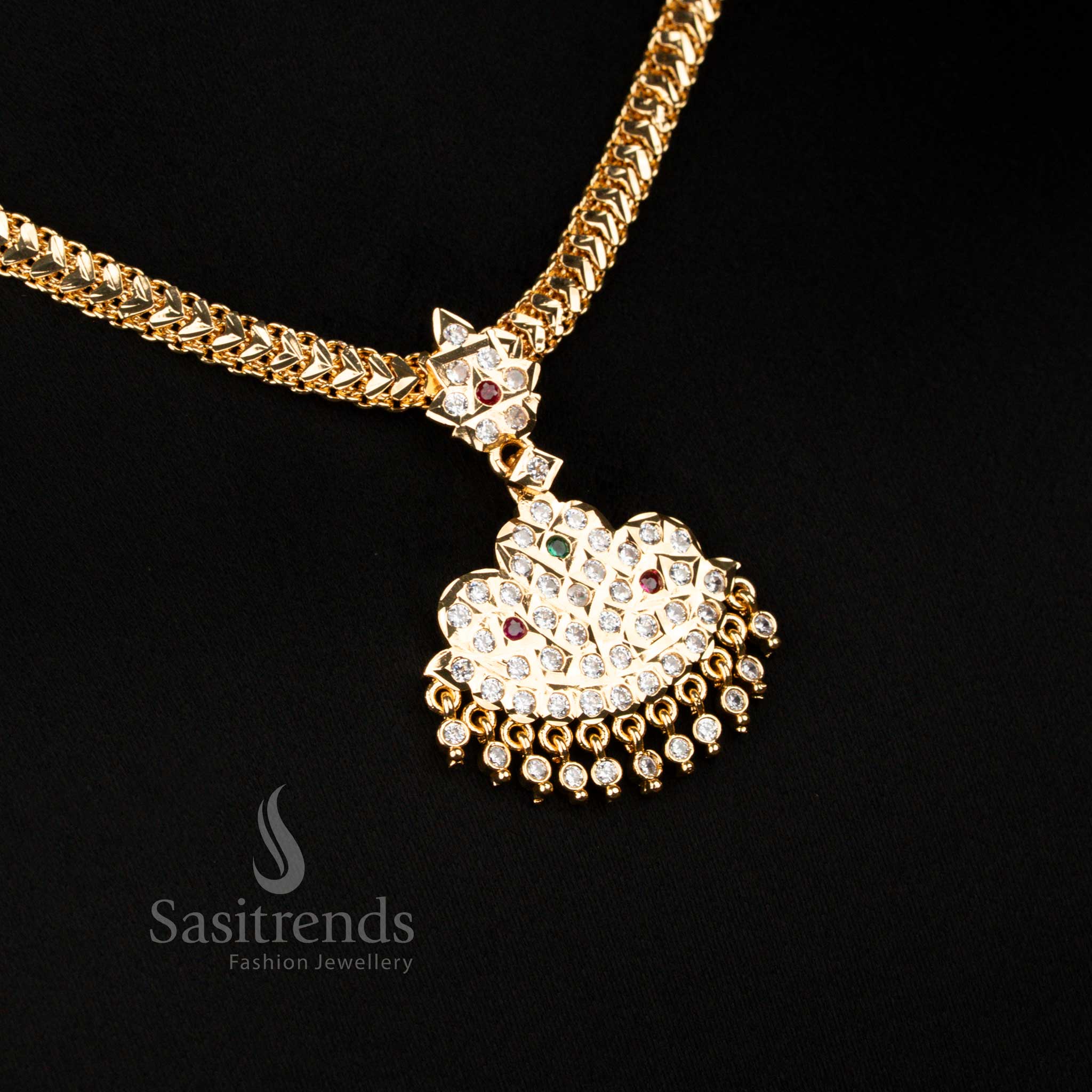 Traditional Impon Micro Gold Plated Attigai Necklace Chain Collection for Grand Festive Occasions - Image 19