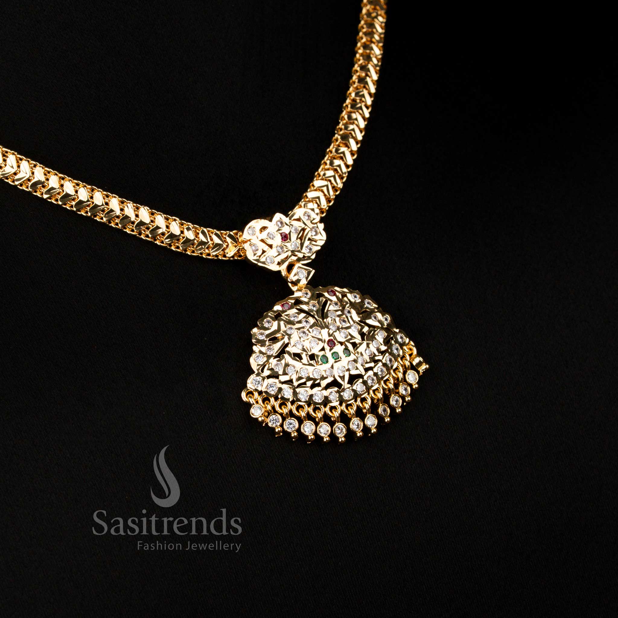 Traditional Impon Micro Gold Plated Attigai Necklace Chain Collection for Grand Festive Occasions - Image 23