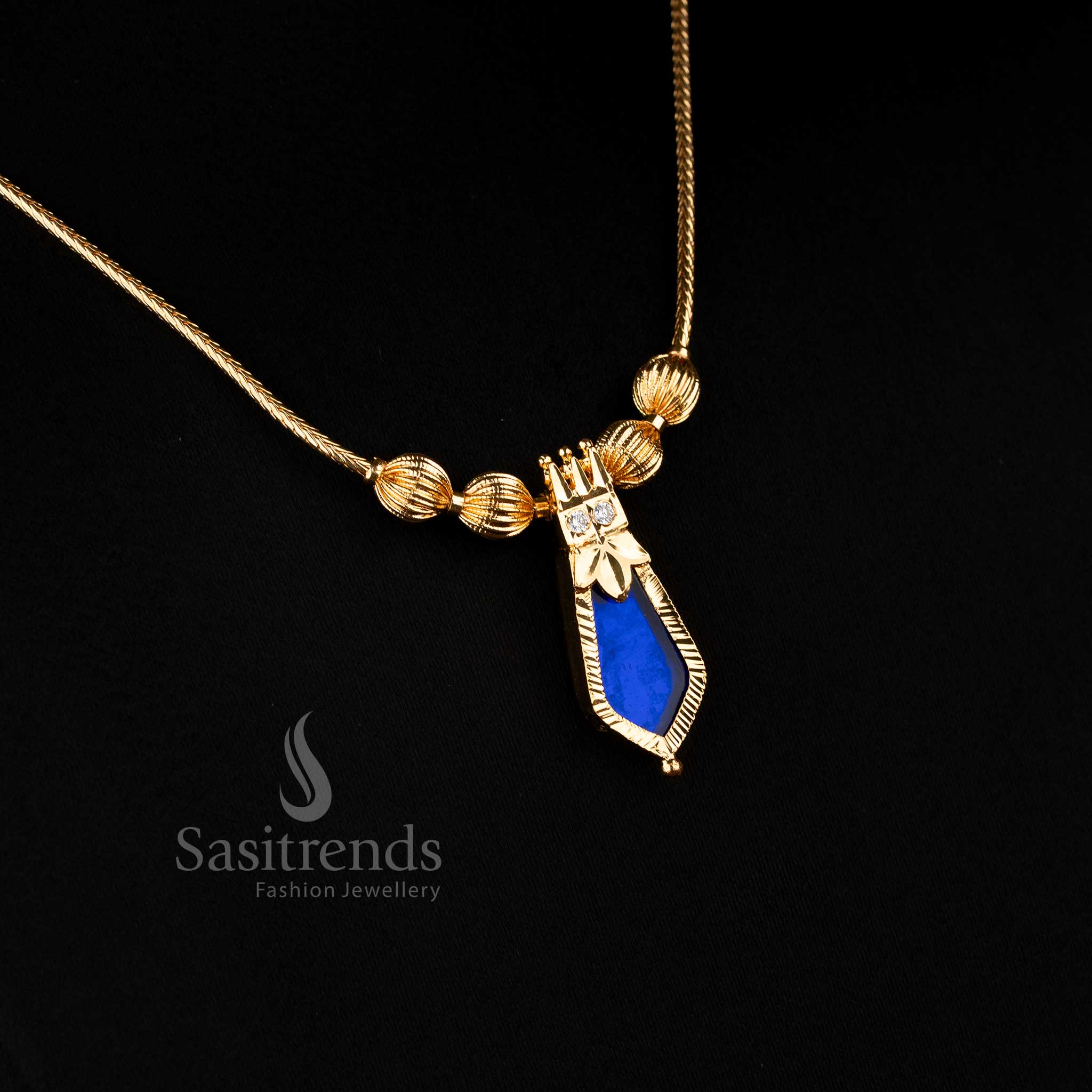 Sasitrends | Micro Gold Plated One Gram Nagapadam Palakka Necklace with Adjustable Chain - Image 5
