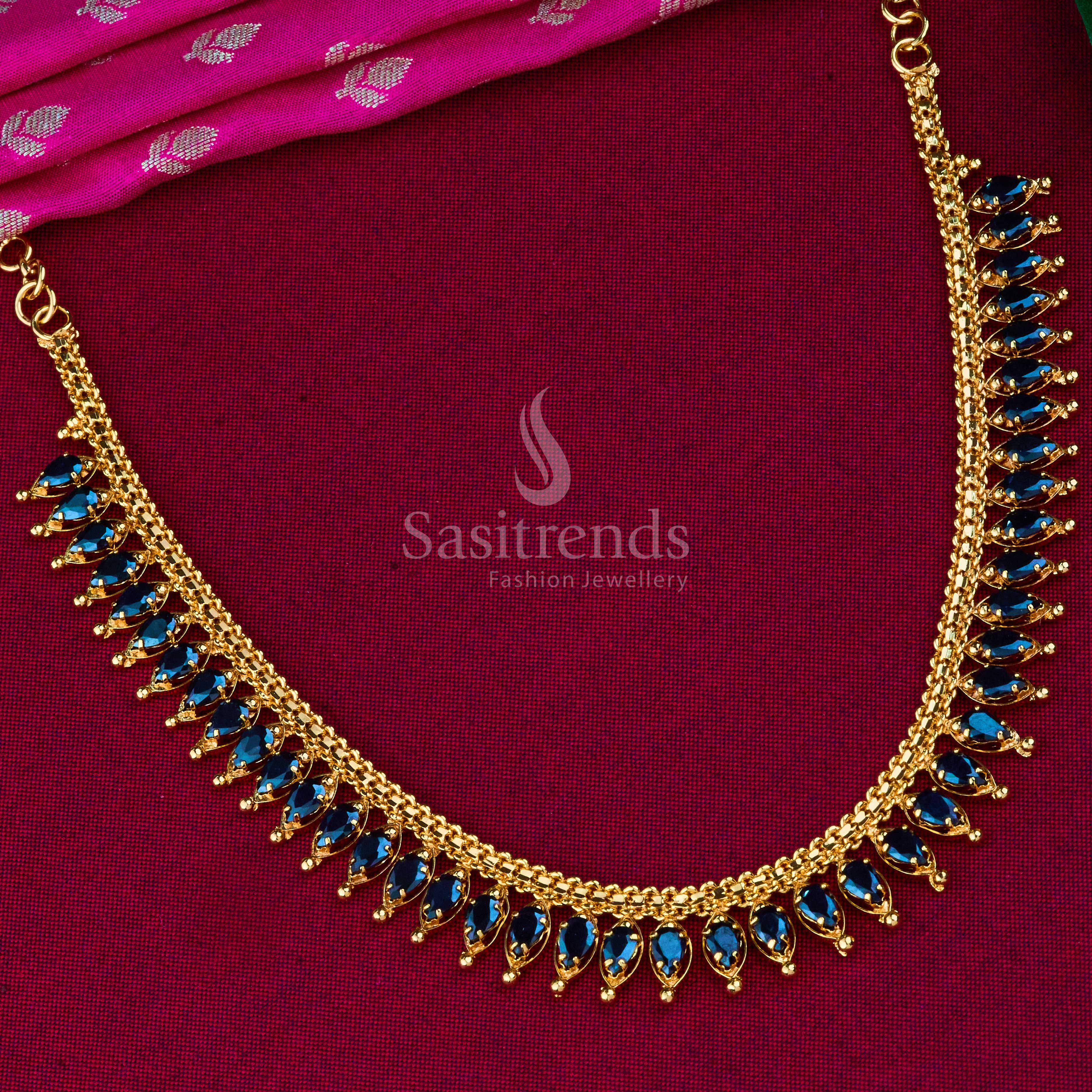 Timeless Ethnic: Traditional Micro Gold Plated AD Necklace - Sasitrends - Image 12