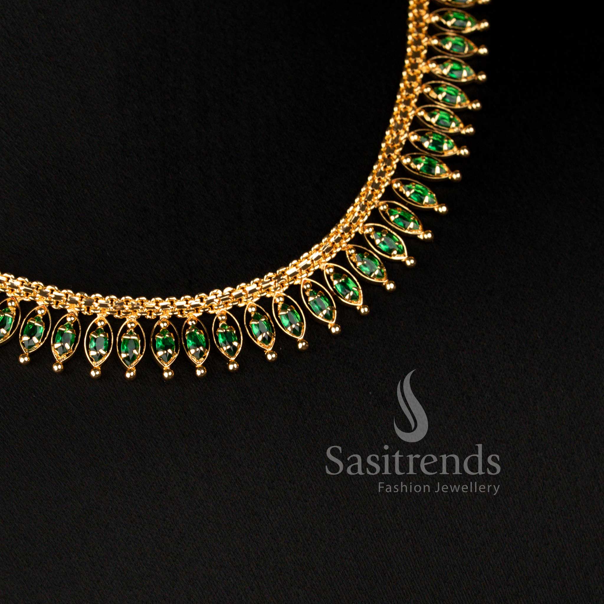 Timeless Ethnic: Traditional Micro Gold Plated AD Necklace - Sasitrends - Image 8