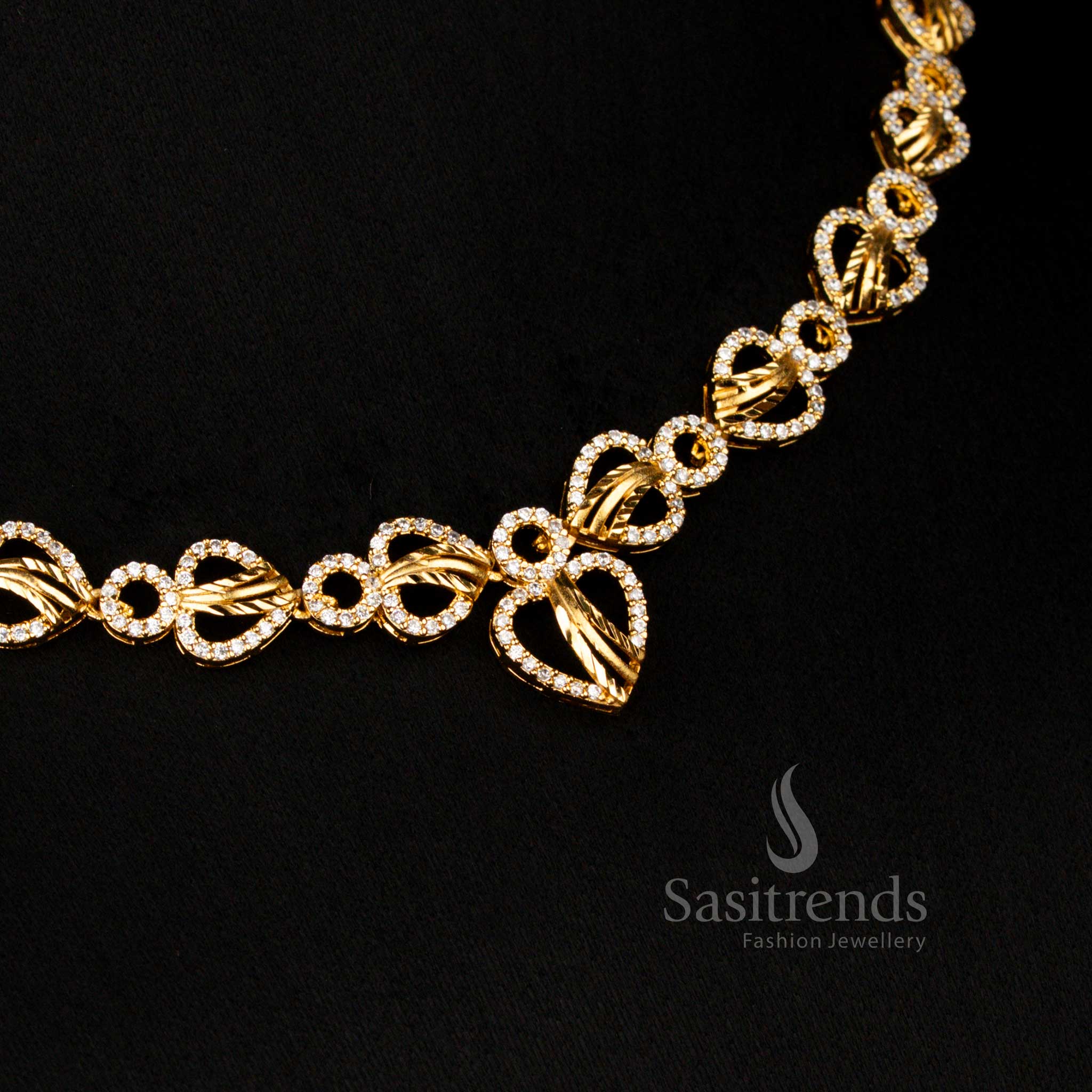 Vibrant Collections of Forming Micro Gold Plated Necklace Jewellery Set with Stones for Weddings & Parties - Image 4