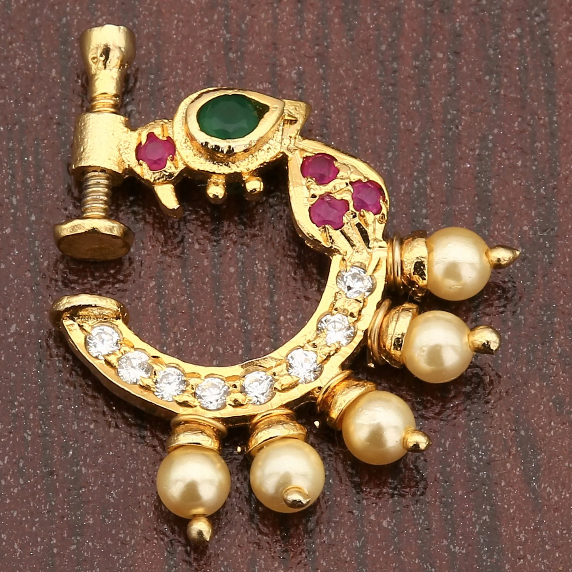 Latest Peacock Design Nose Pin & Online Nose Rings - Sasitrends - Image 3