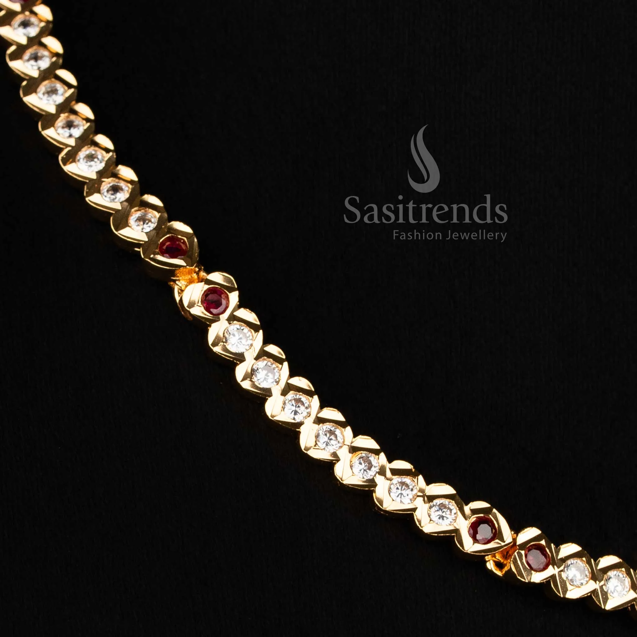 Traditional Micro Gold Plated Polki Chandbali Pendant Impon Addigai Necklace for Festive and Wedding Wear - Image 5