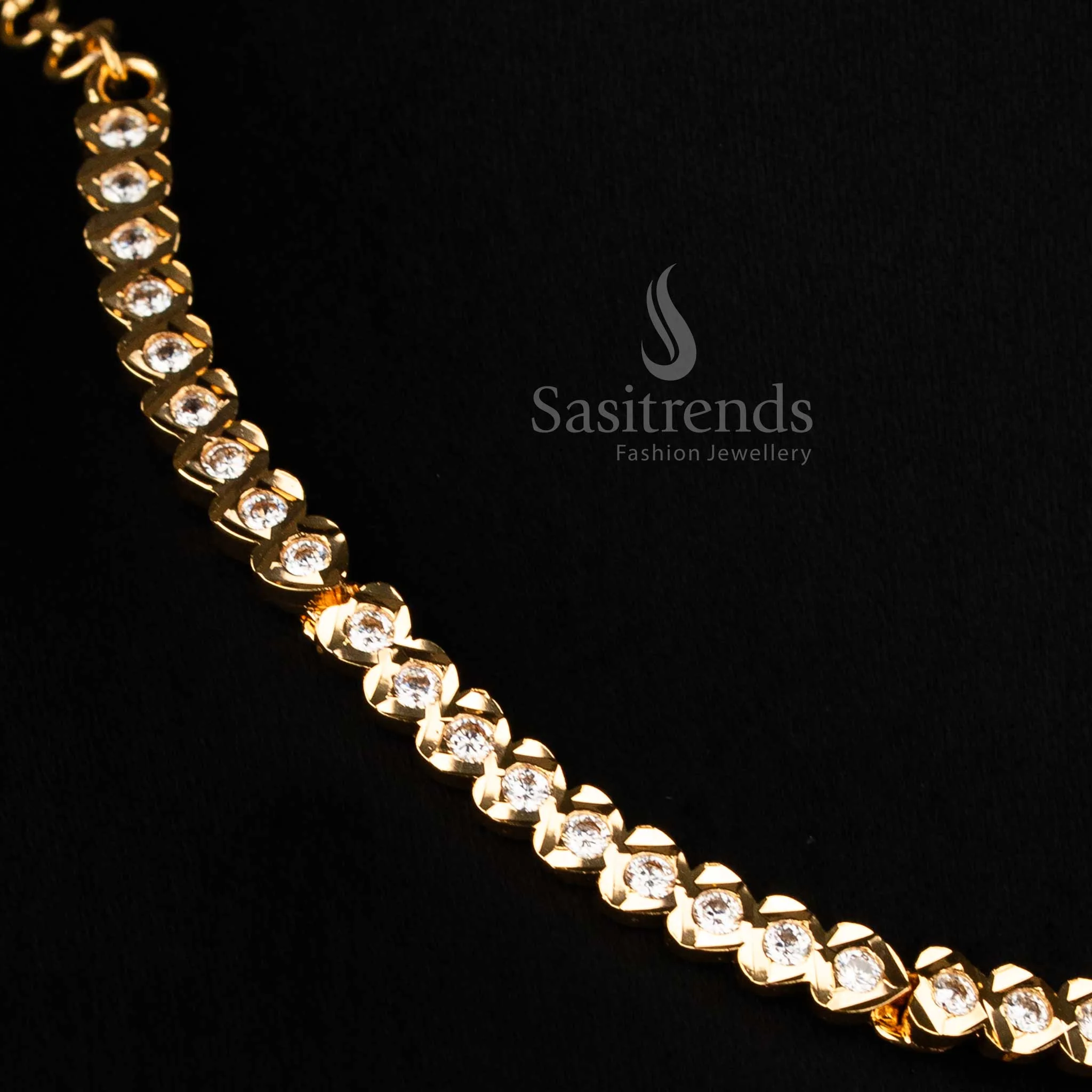 Traditional Micro Gold Plated Polki Chandbali Pendant Impon Addigai Necklace for Festive and Wedding Wear - Image 7