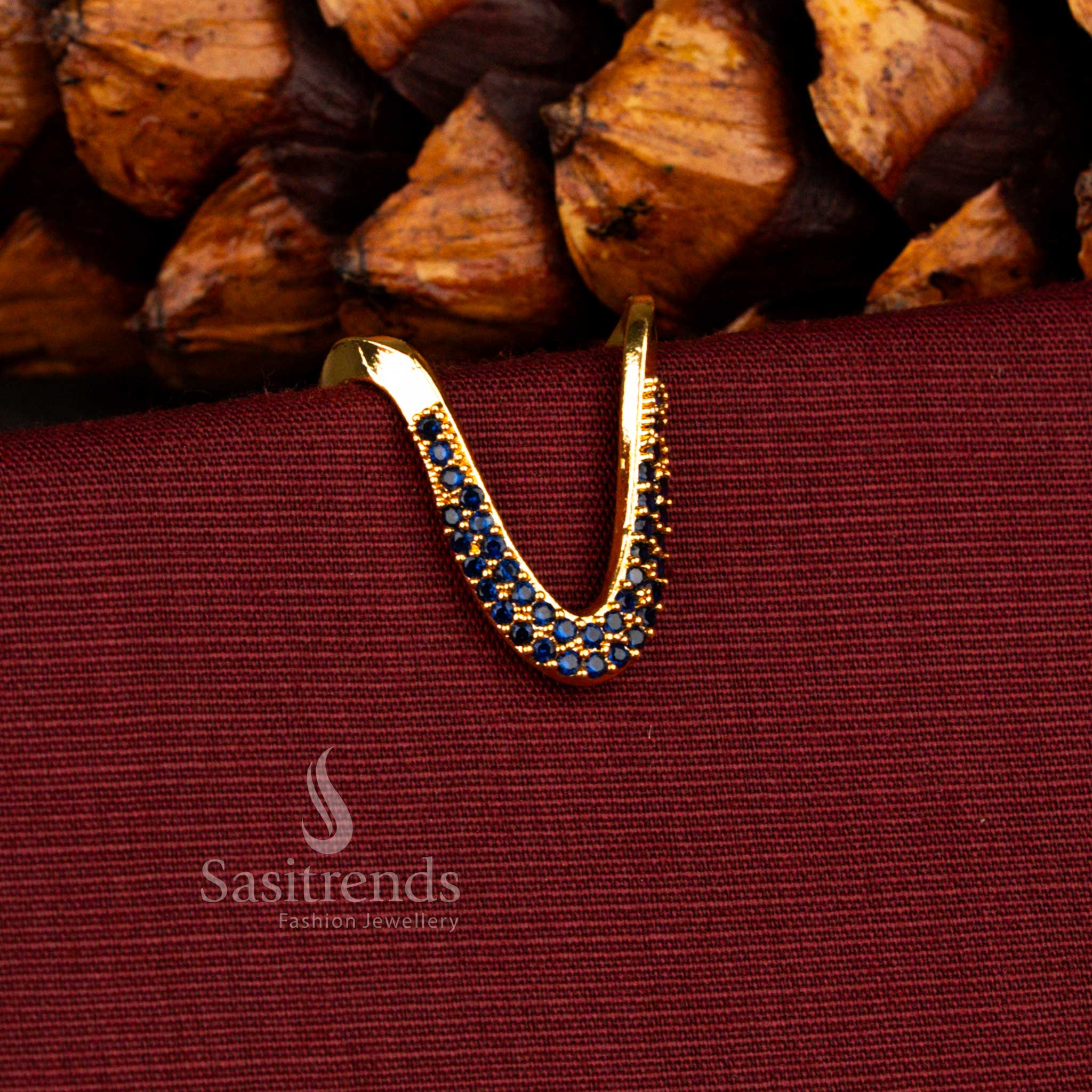 Guaranteed 24K Micro Gold Plated AD Bold U-Shaped Curved Arc Structure Statement Ring with Precision Stone Setting - Image 10