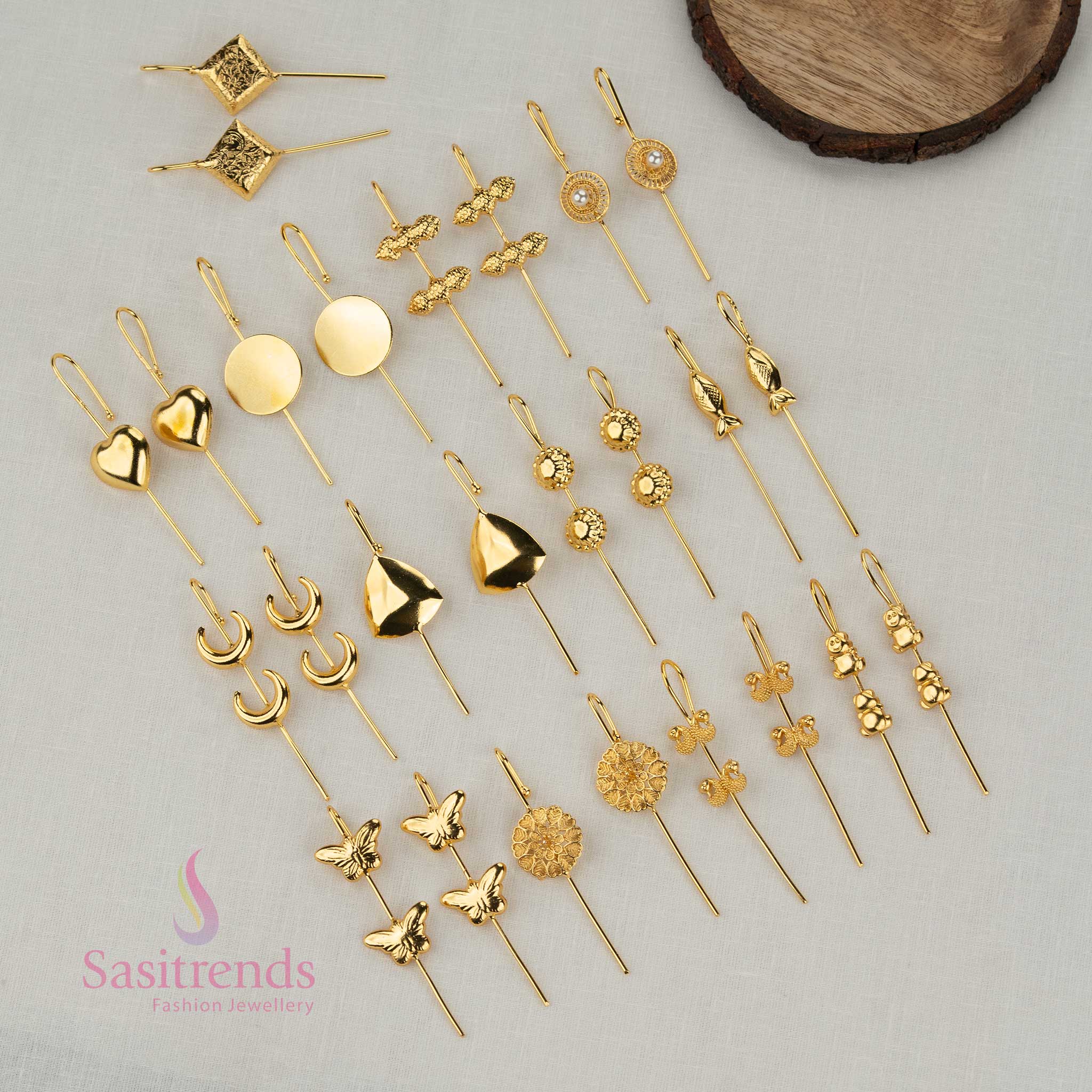 Beautifully Crafted 24K Gold Plated Trendy Ear Cuff Earrings for Girls | Elegant Fashion Jewellery Collection for Party Wear & Special Occasions - Image 2