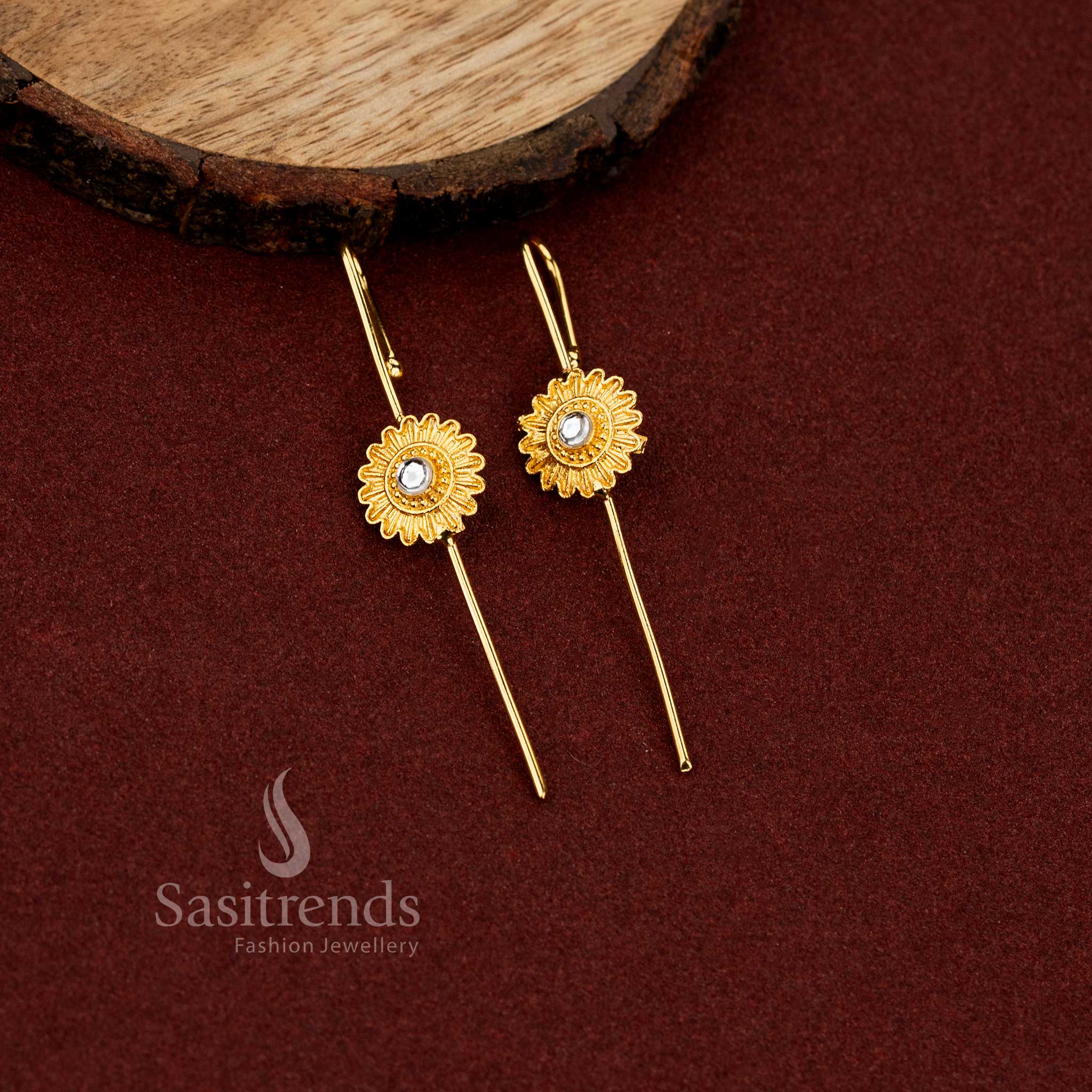 Beautifully Crafted 24K Gold Plated Trendy Ear Cuff Earrings for Girls | Elegant Fashion Jewellery Collection for Party Wear & Special Occasions - Image 24