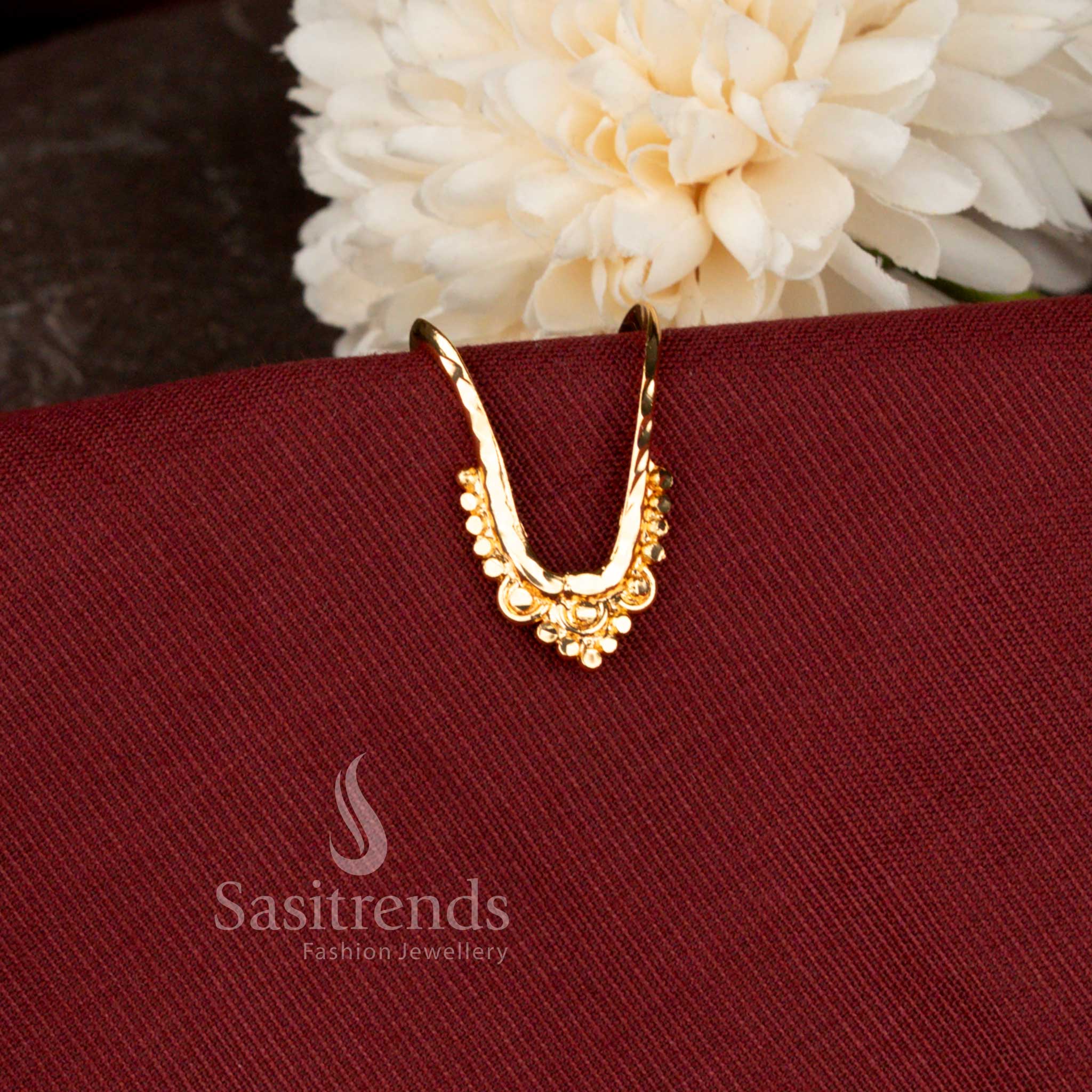 Beautiful Collection Guaranteed Micro Gold Plated American Diamond Vanki Designer Ring - Image 2