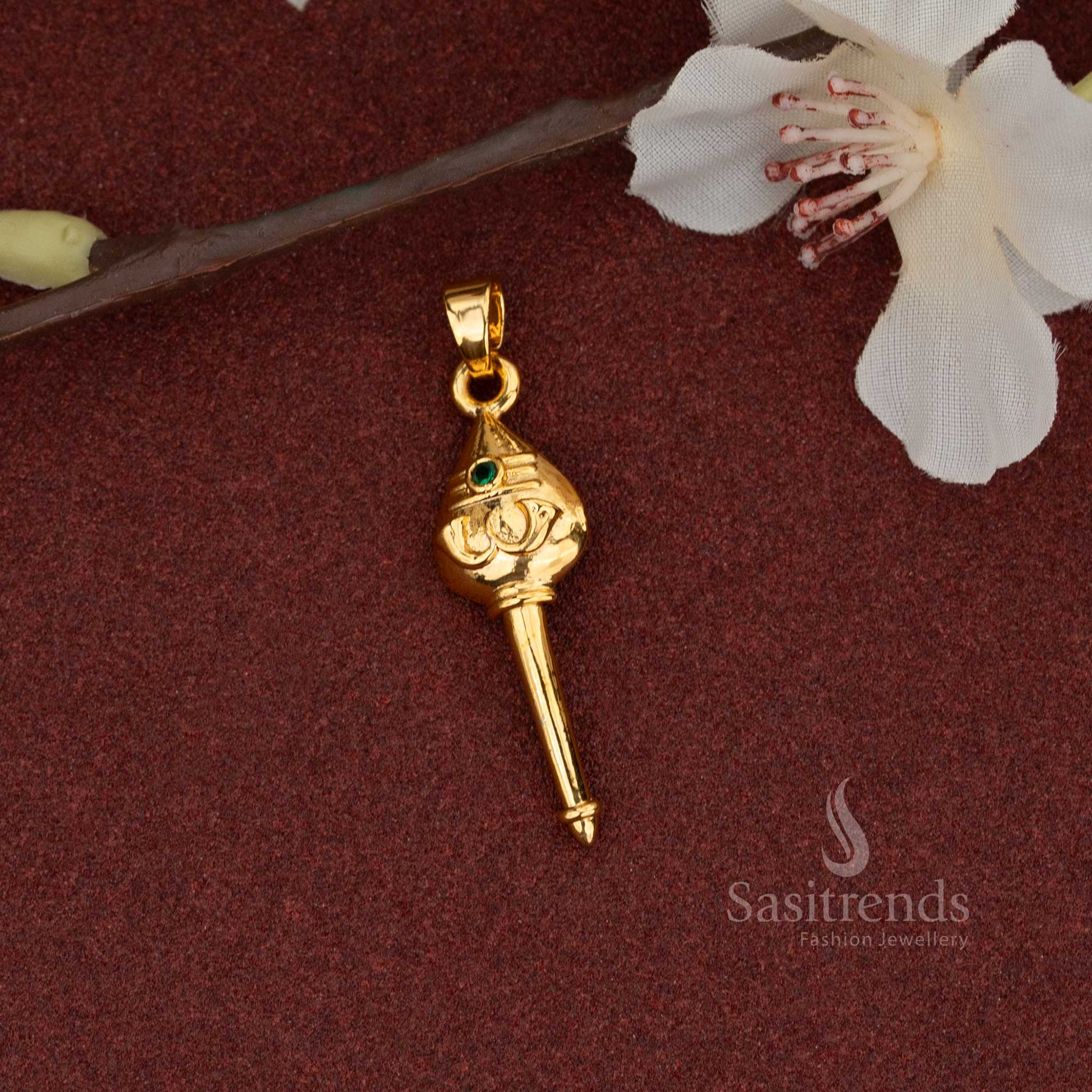Exquisite Guaranteed micro gold plated vel pendant with AD stone – Sasitrends