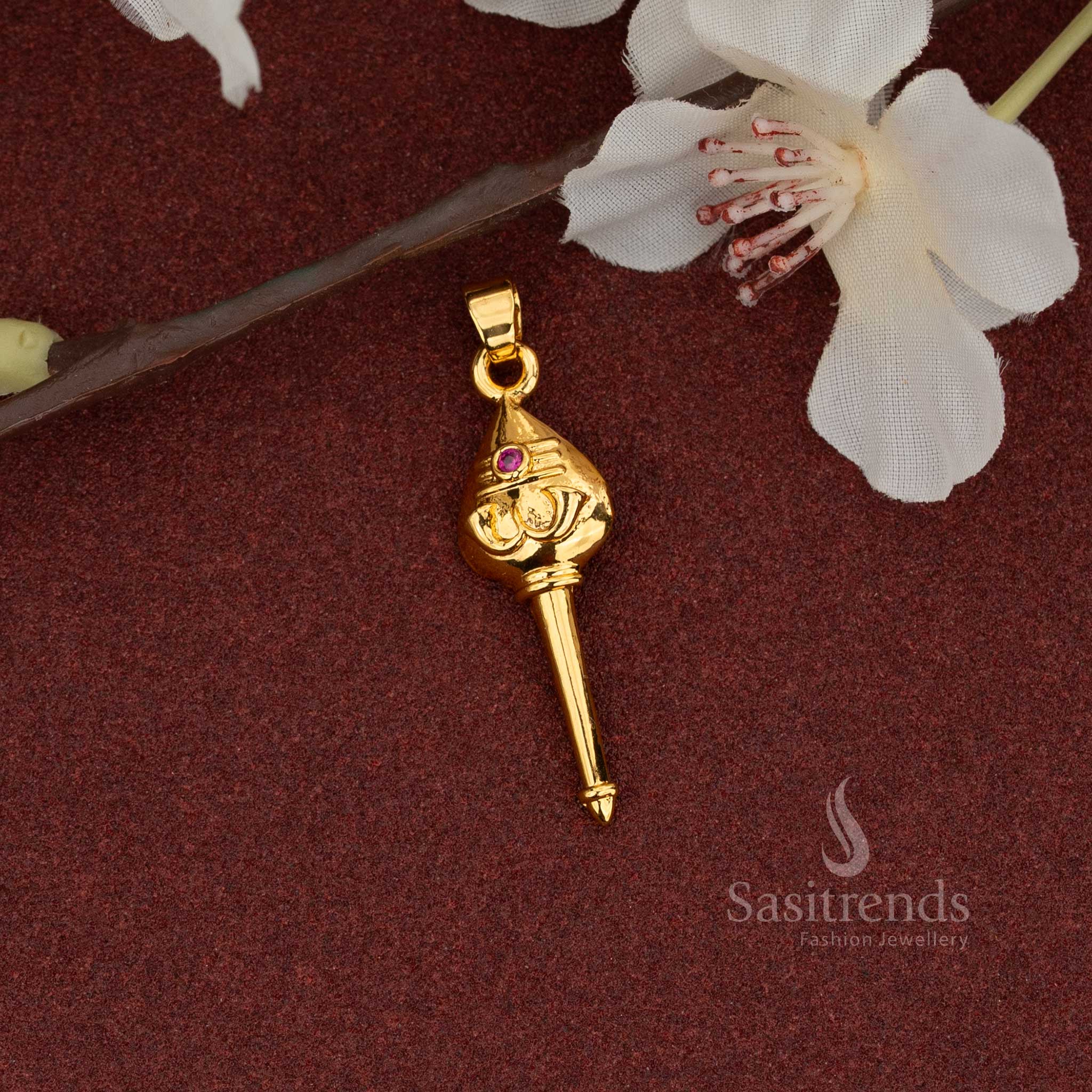Exquisite Guaranteed micro gold plated vel pendant with AD stone – Sasitrends - Image 2