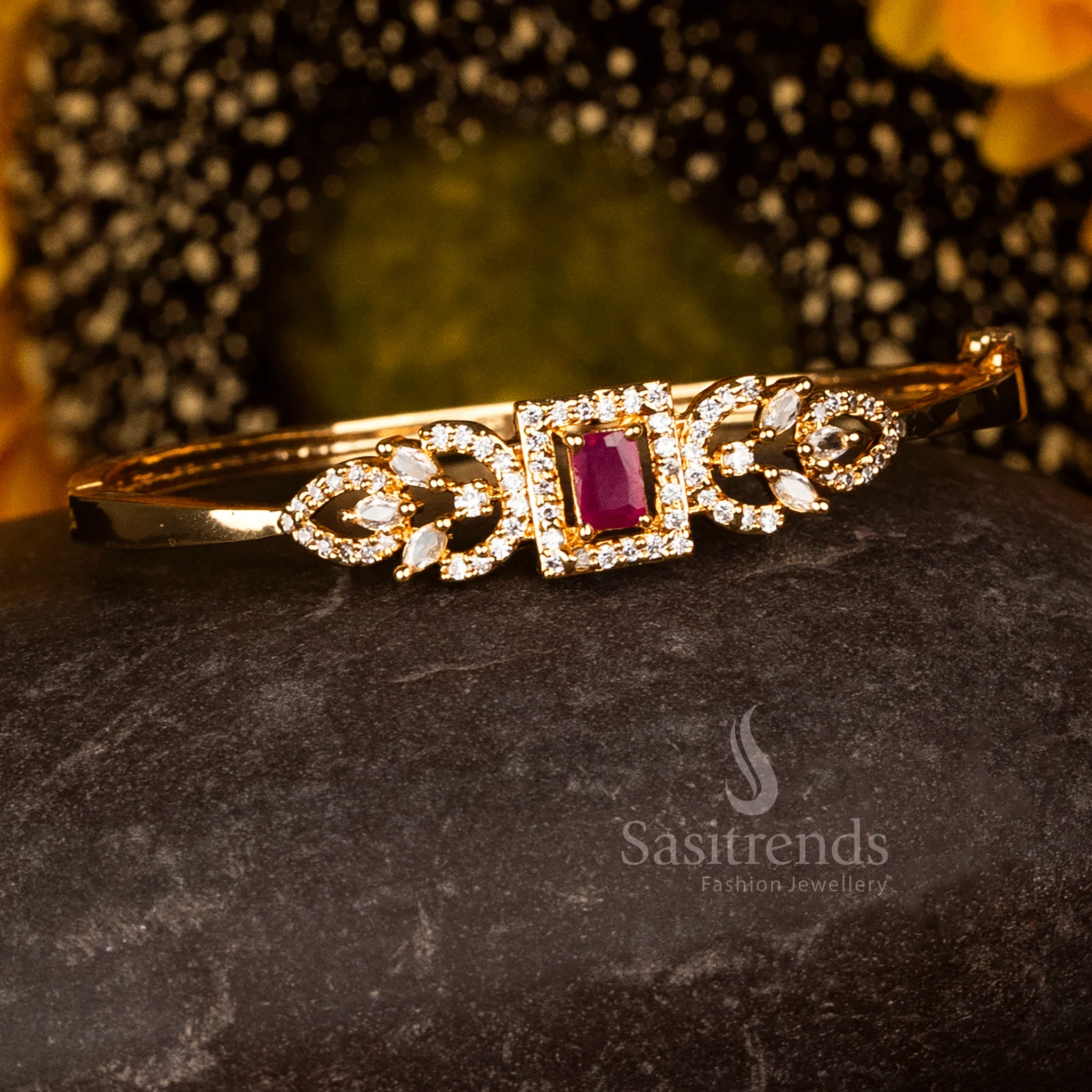 Luxurious Micro Gold Plated American Diamond Openable Kada Bracelet Collection – Premium Real Gold Look Design
