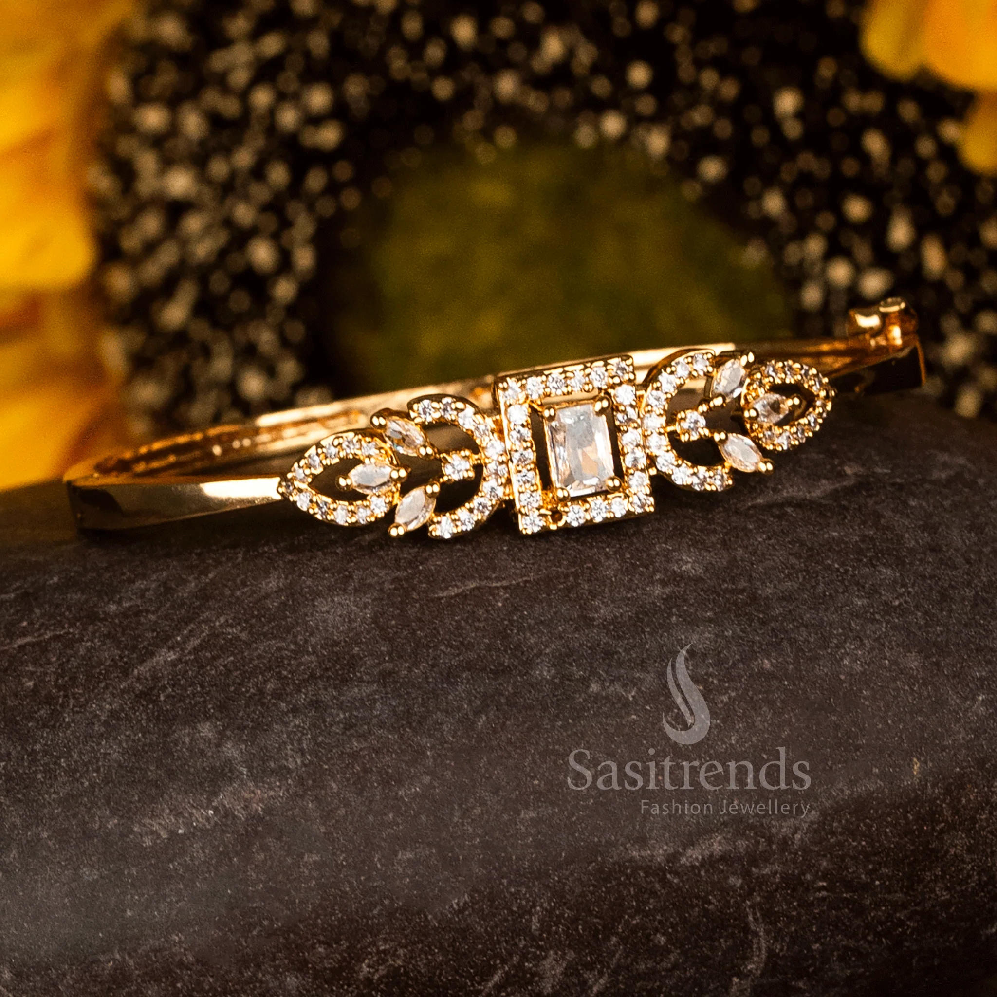Luxurious Micro Gold Plated American Diamond Openable Kada Bracelet Collection – Premium Real Gold Look Design - Image 8