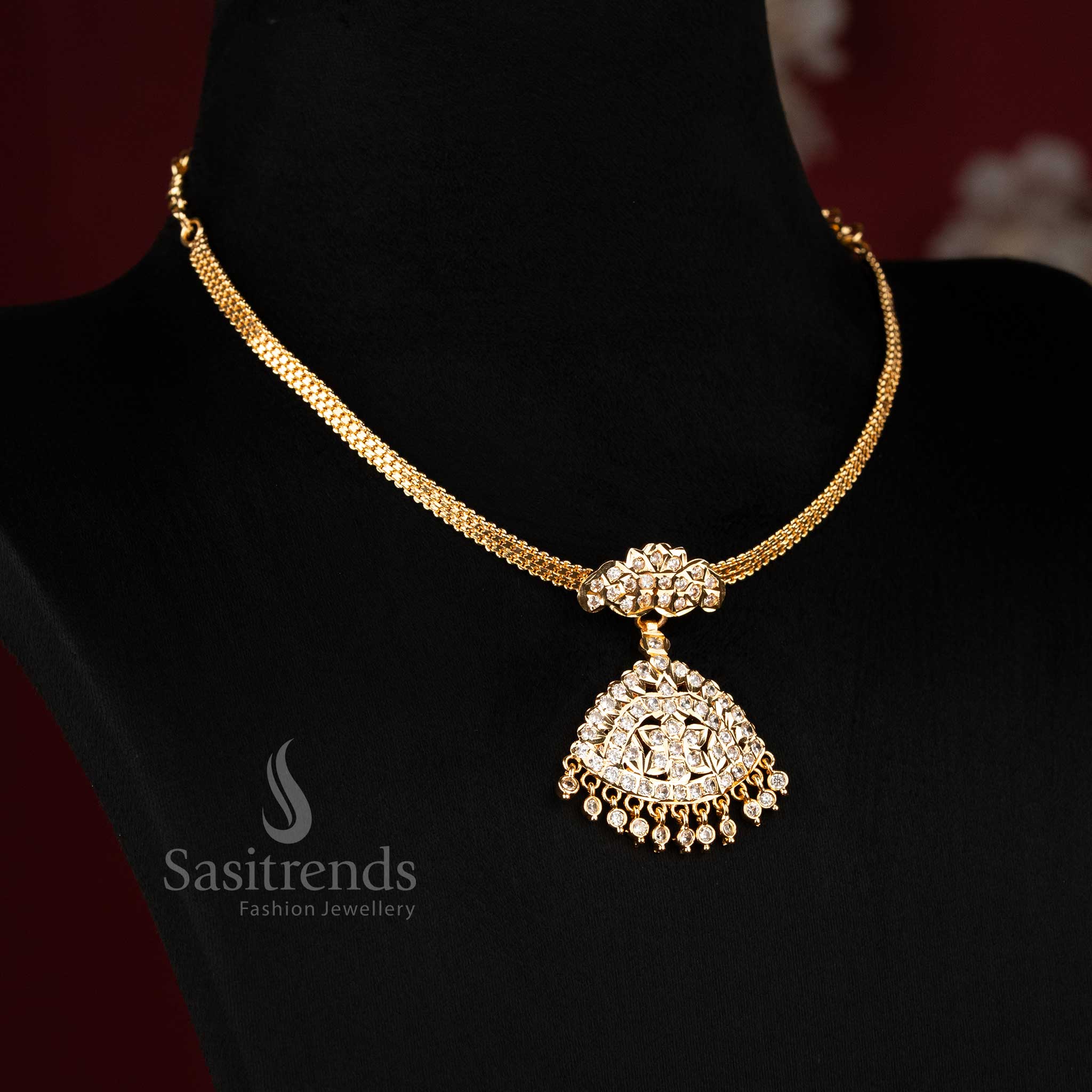 Impon Addigai Micro Gold Plated Traditional Star Flower Pendant Necklace for Temple Visits and Traditional Saree Wear - Guaranteed - Image 5