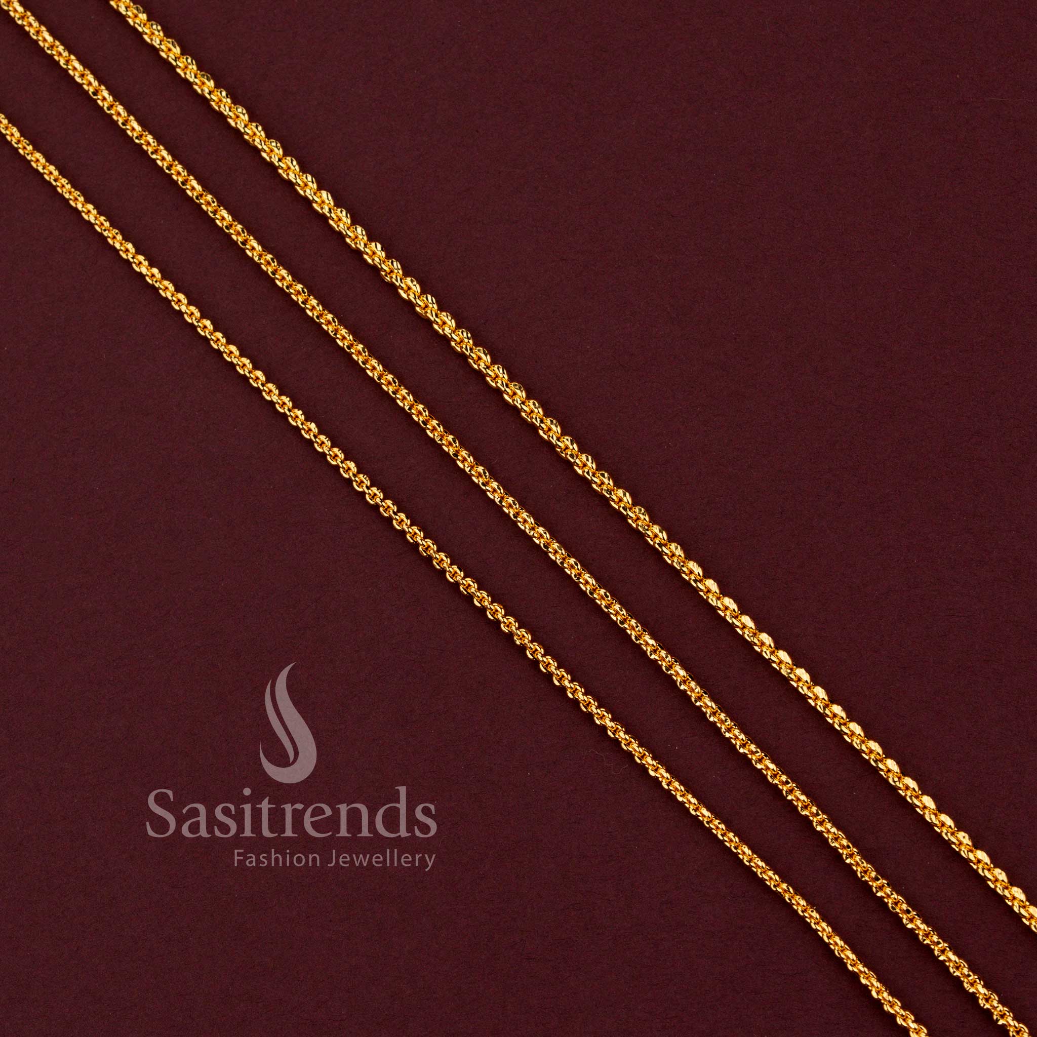 Guaranteed One Gram Gold Plated Traditional Interlocking Rope Link Daily Wear Chain Look like real gold - Sasitrends - Image 2