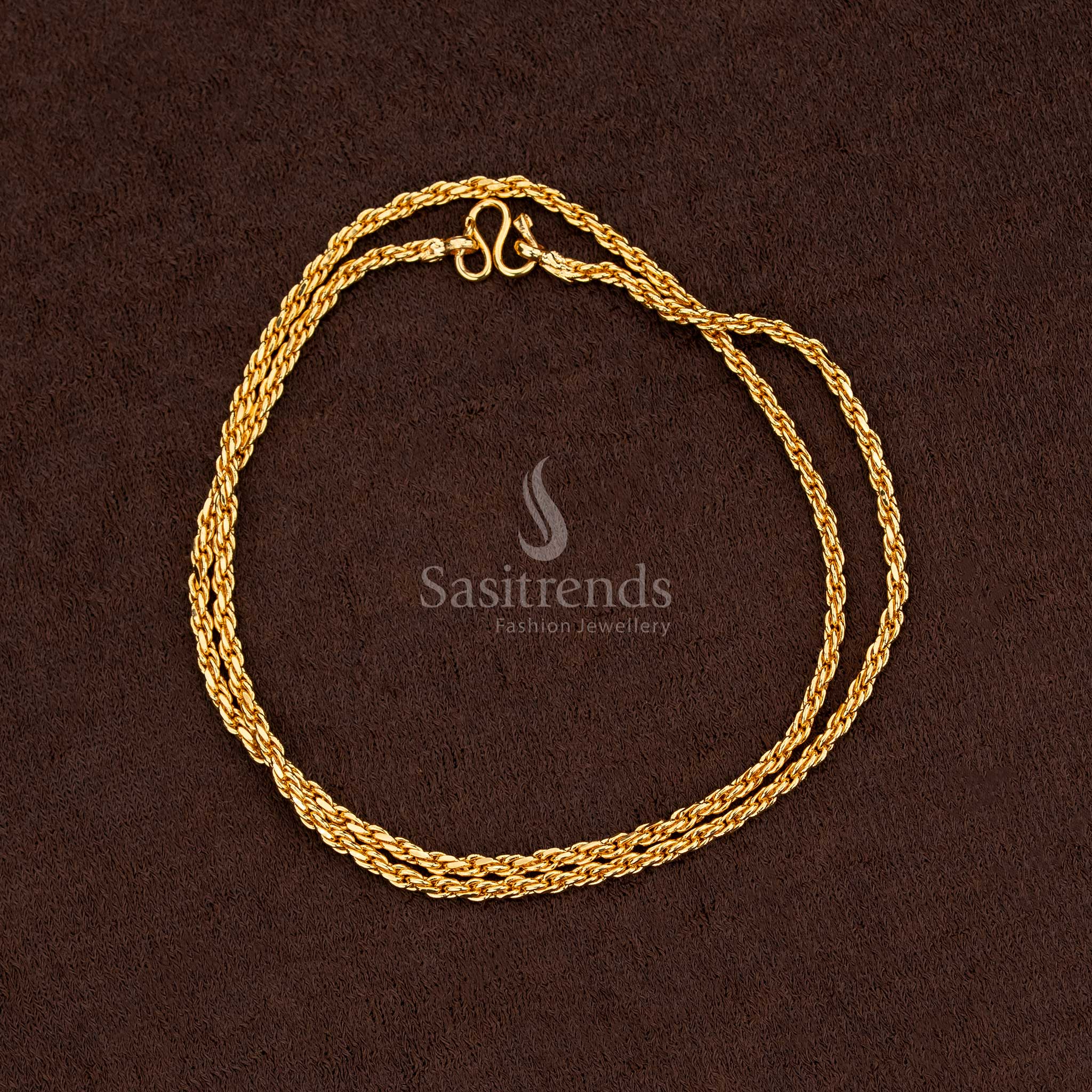 Guaranteed One Gram Micro Gold Plated Designer Chain Collection - Perfect for Traditional Occasions