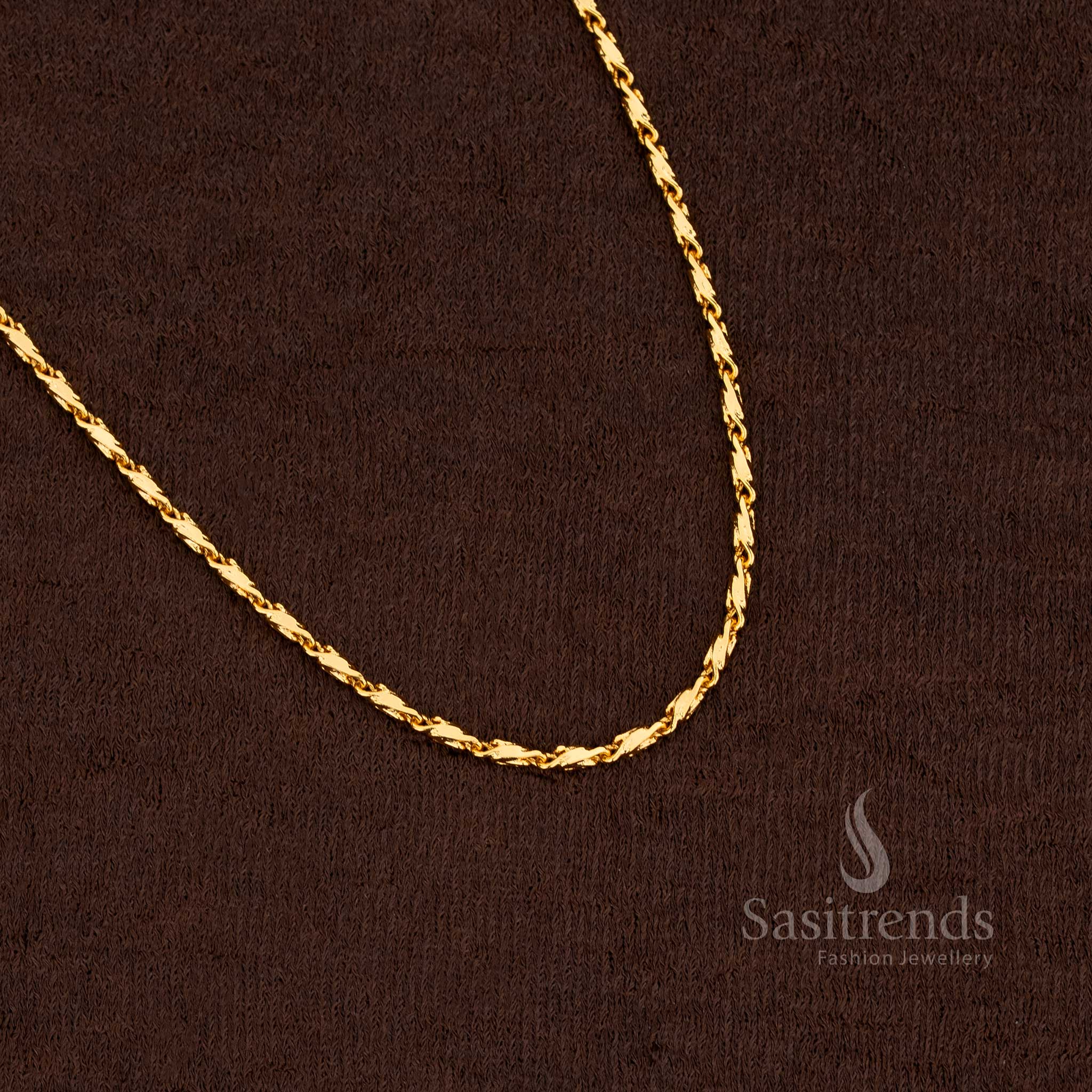 Guaranteed One Gram Micro Gold Plated Designer Chain Collection - Perfect for Traditional Occasions - Image 24